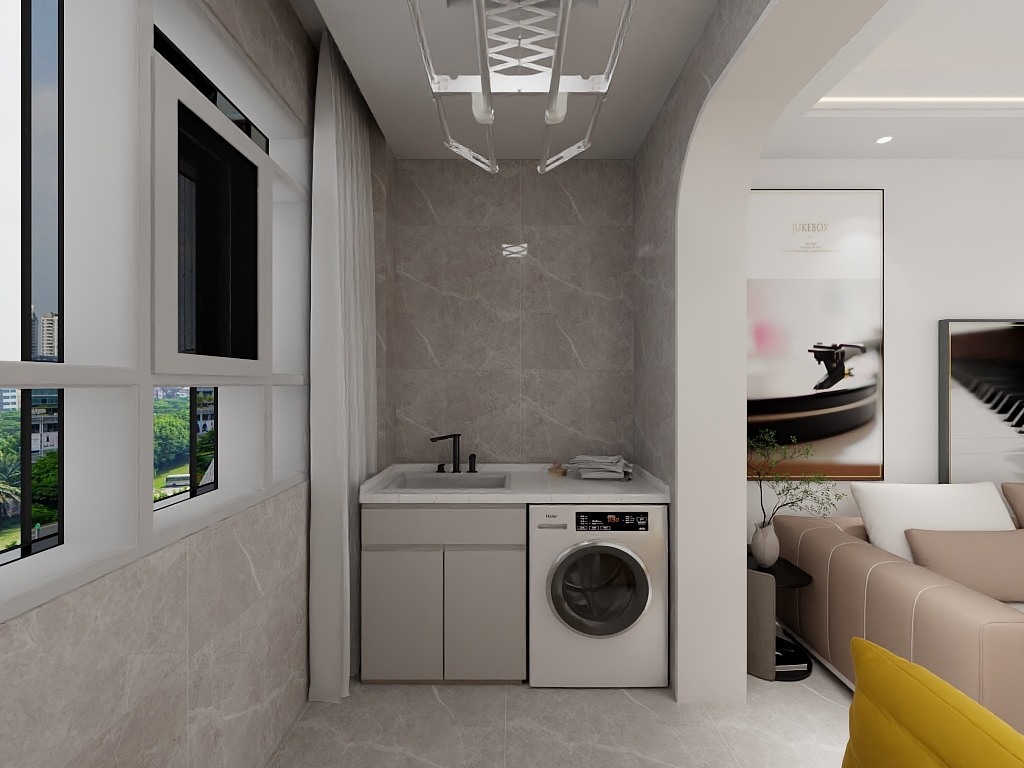 全家室内效果图表现-富兴5#2-301室开工图纸-装修设计方案