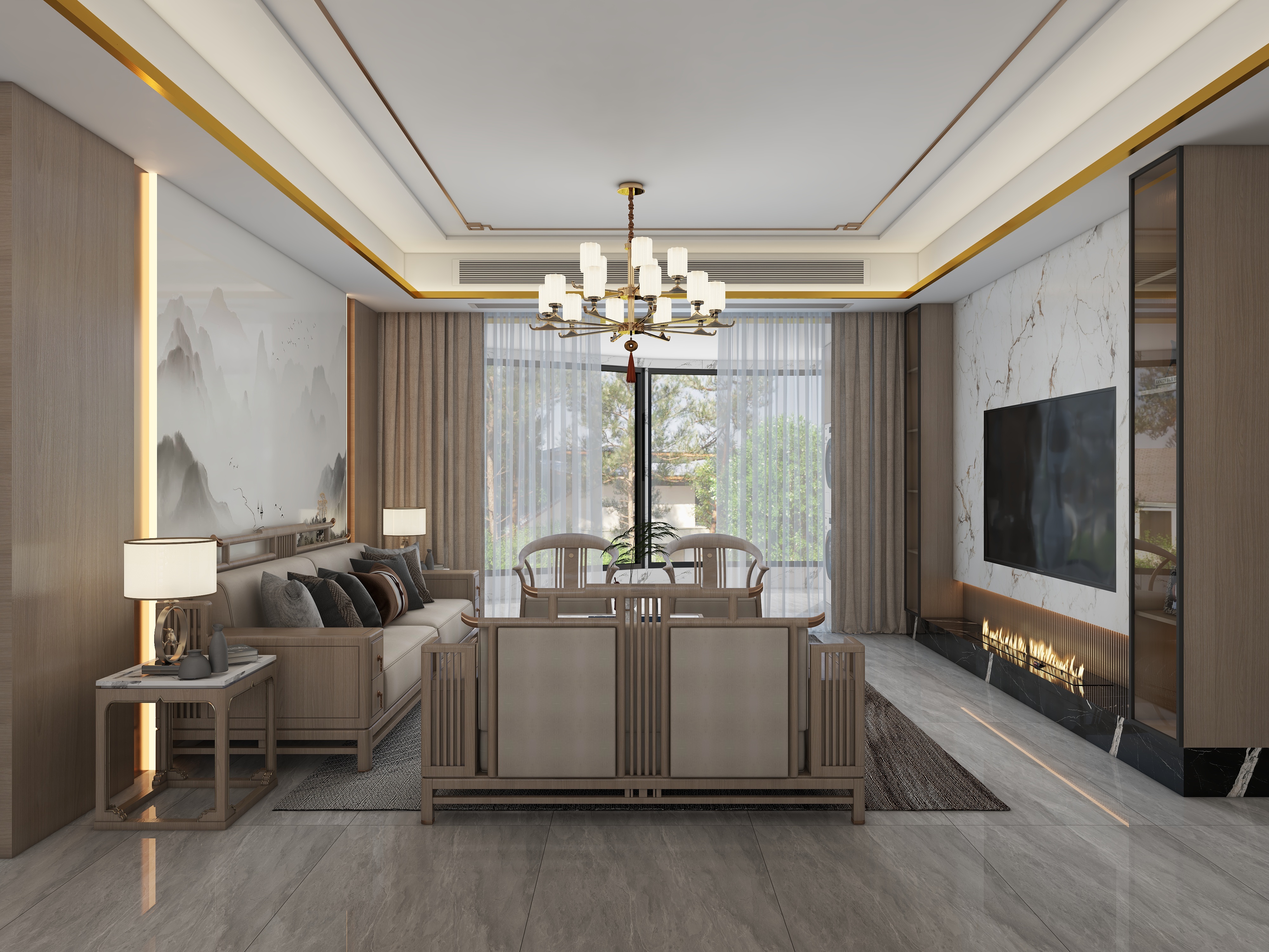 汐墨--XMDesign-新中式装修效果图