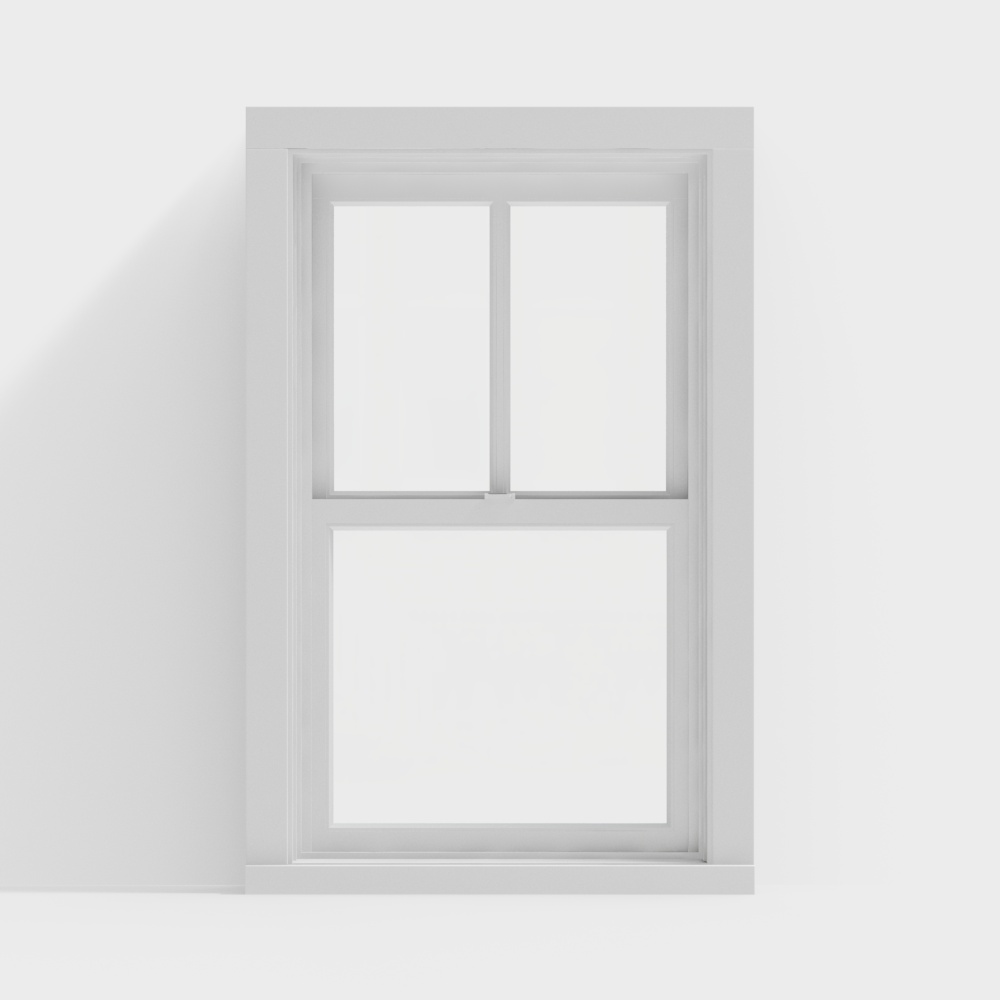 现代平开窗3D模型