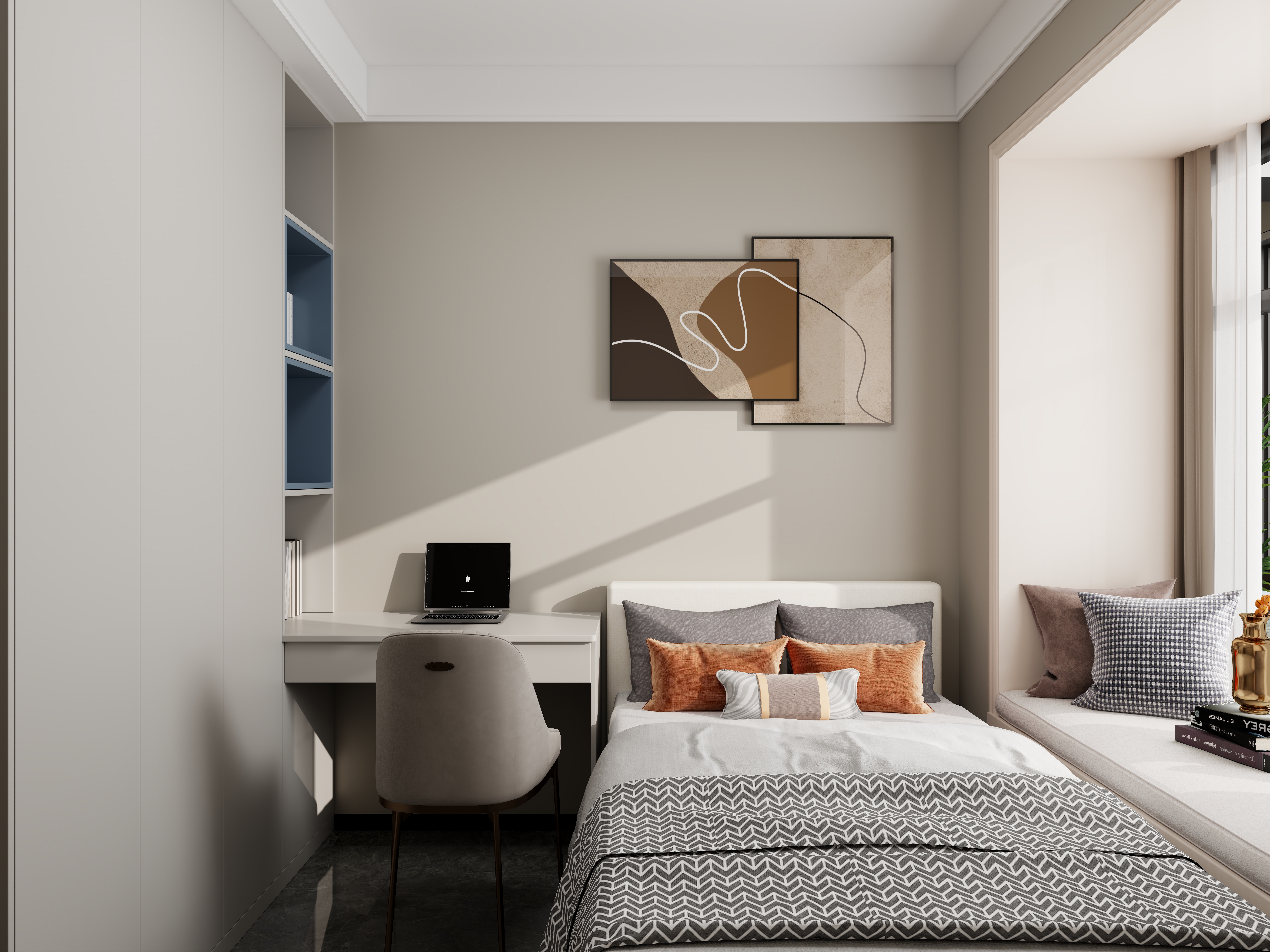 艺雅丽-77平现代简约一层次卧1装修效果图第2张