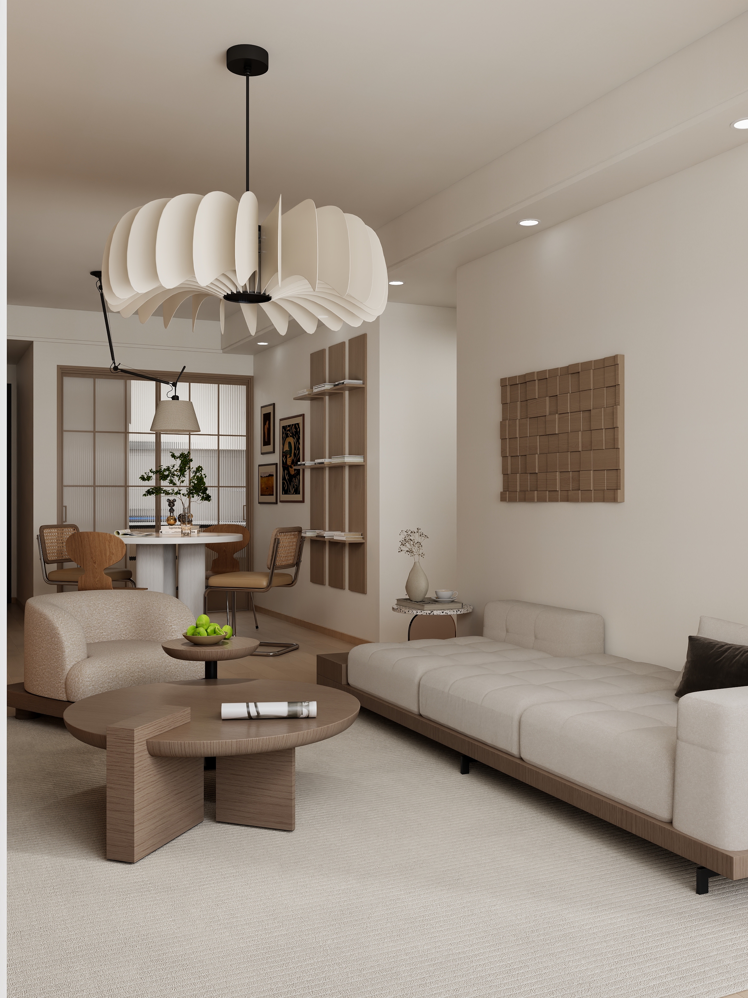 欧派全案设计师-陶工-万达原木风118平装修效果图