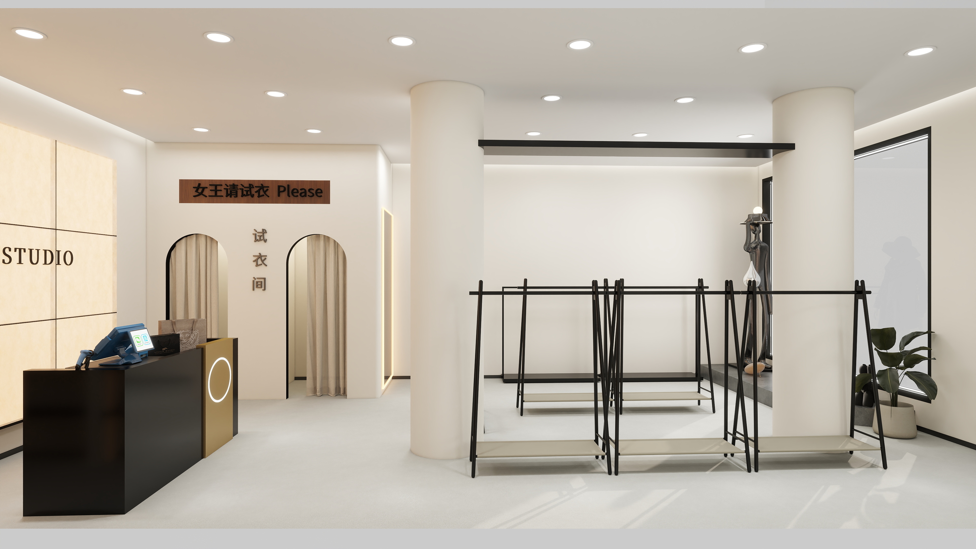 山系空间设计工作室-宁大静--女装店  -图巴鸽 -装修设计方案