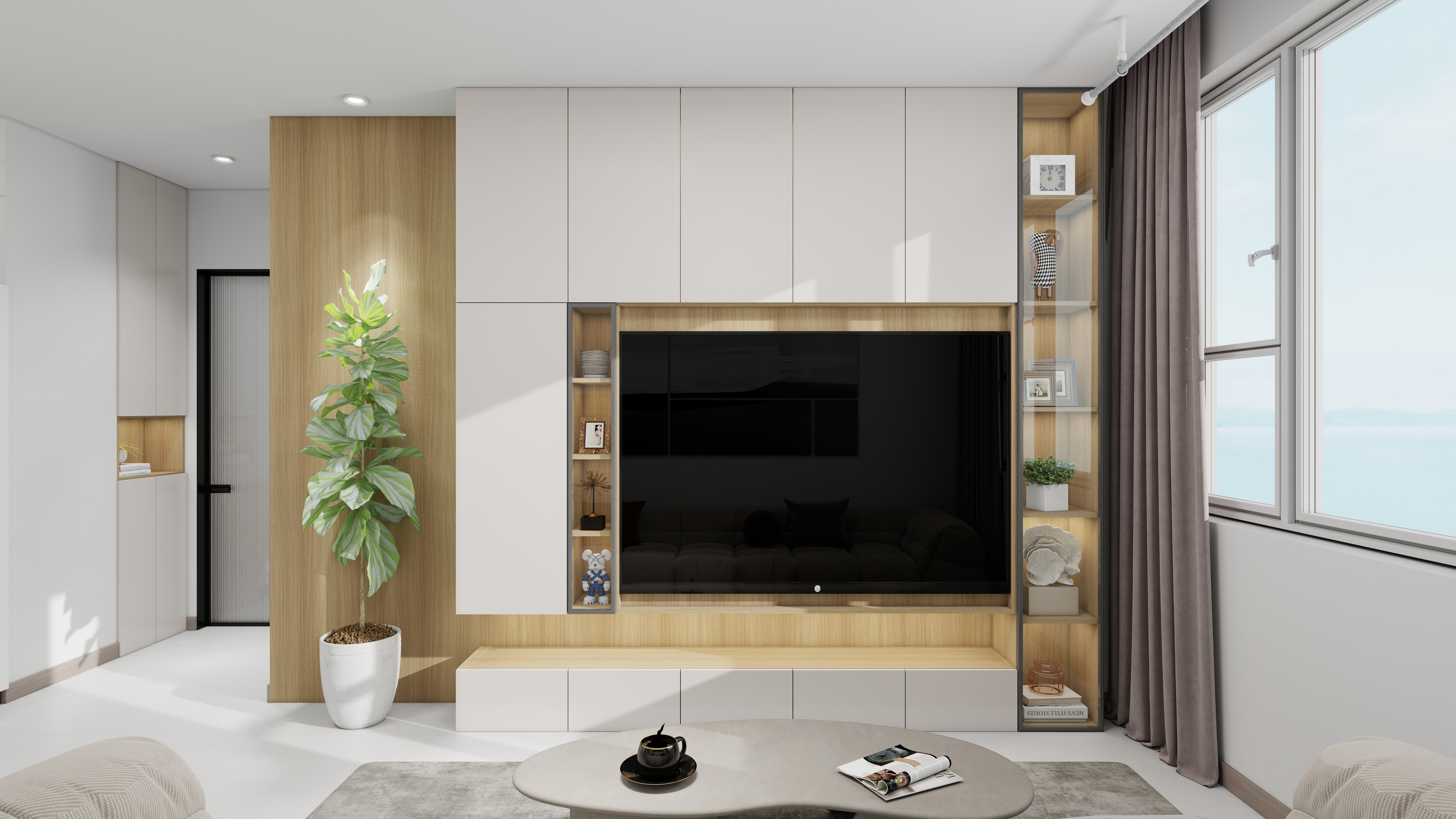 艺雅丽-65平原木现代简约装修效果图