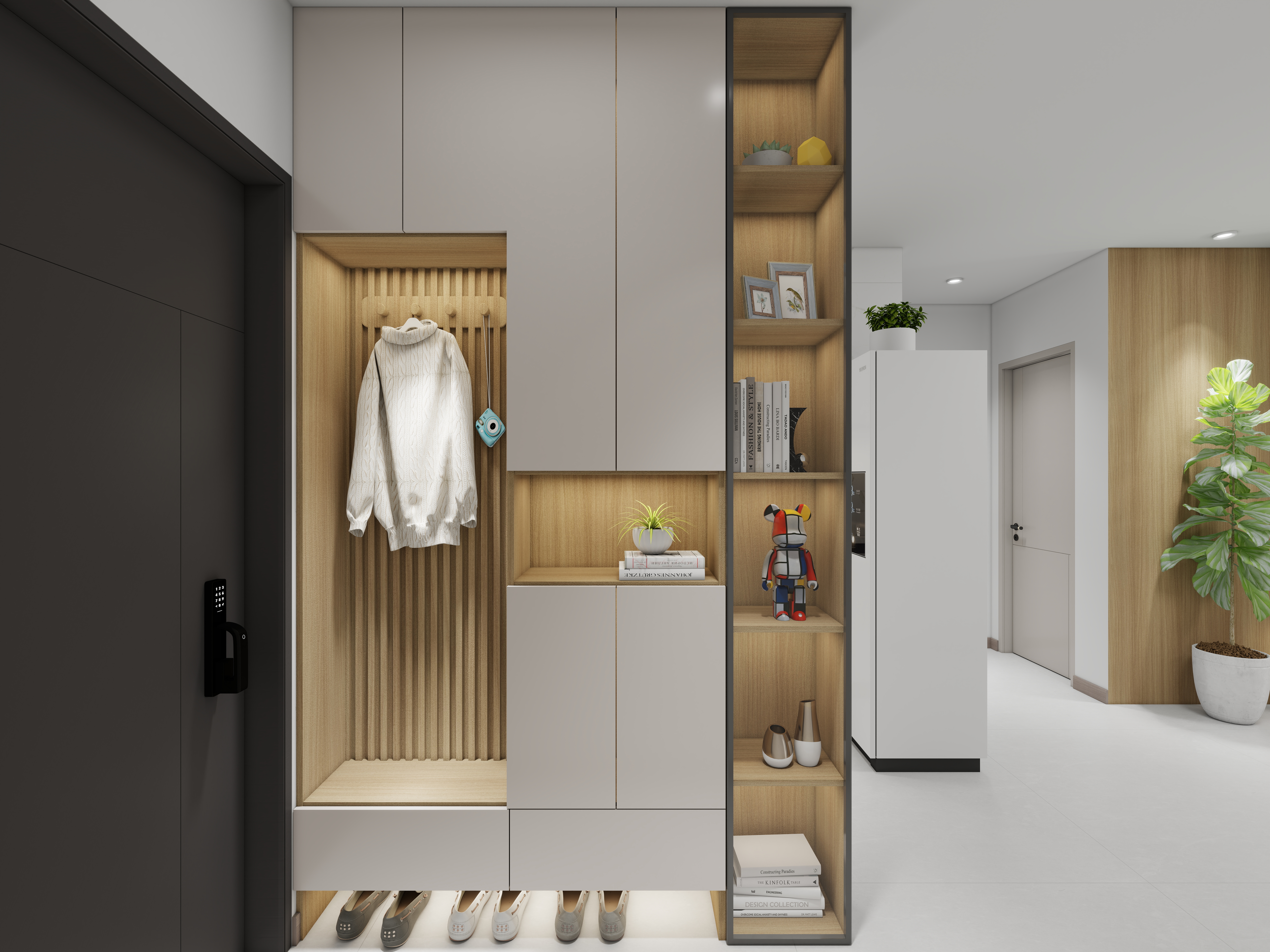 艺雅丽-65平原木现代简约 一层客餐厅装修效果图第4张