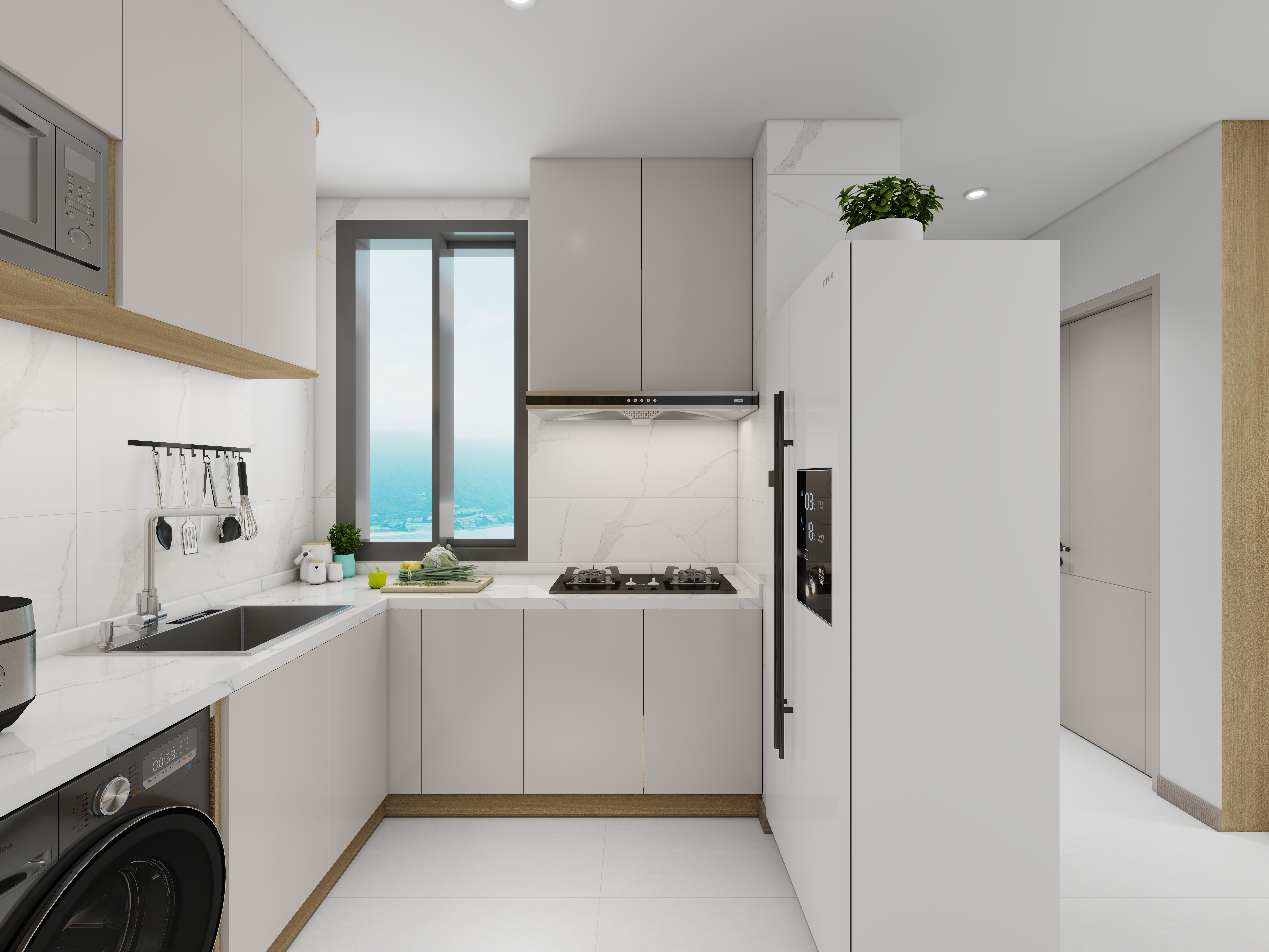 艺雅丽-65平原木现代简约 一层客餐厅装修效果图第3张