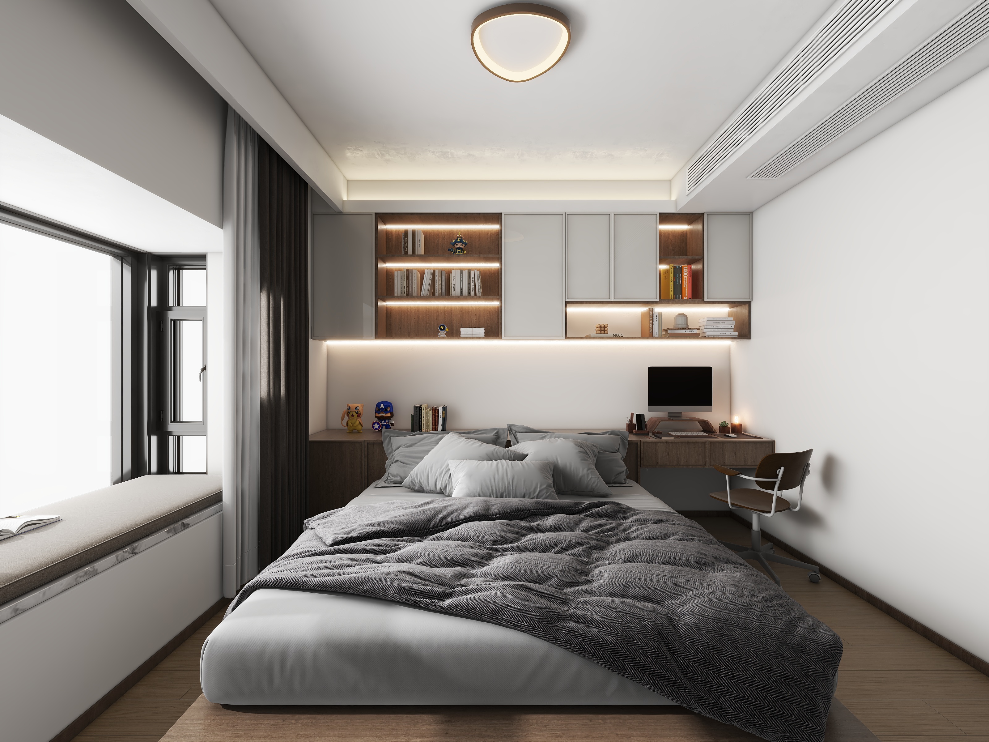 成爽-四川成都南城都汇汇智园(287平方现代中古风四居室)装修效果图