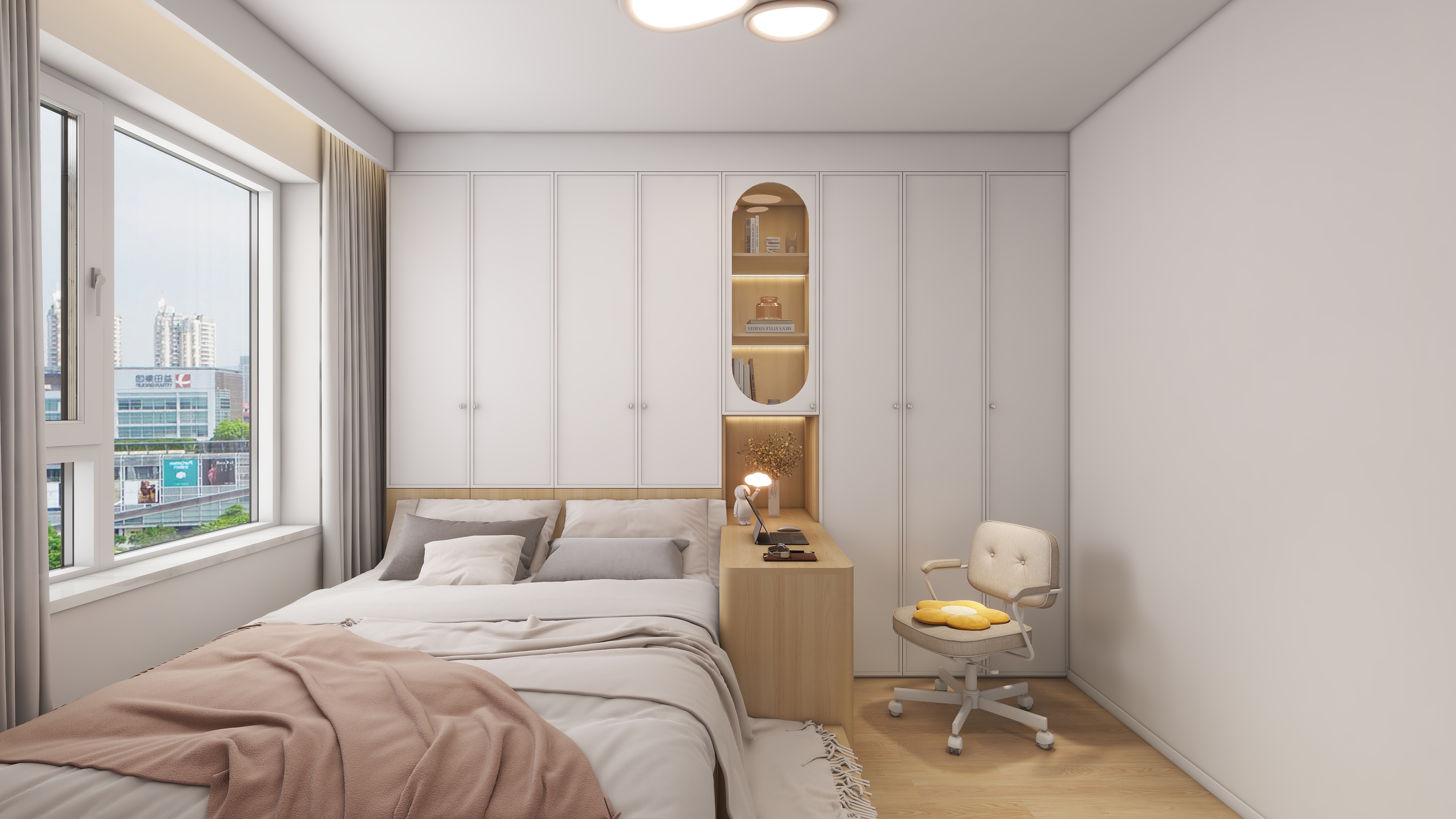 设计师同乐-奶油原木风122㎡3室两厅装修效果图