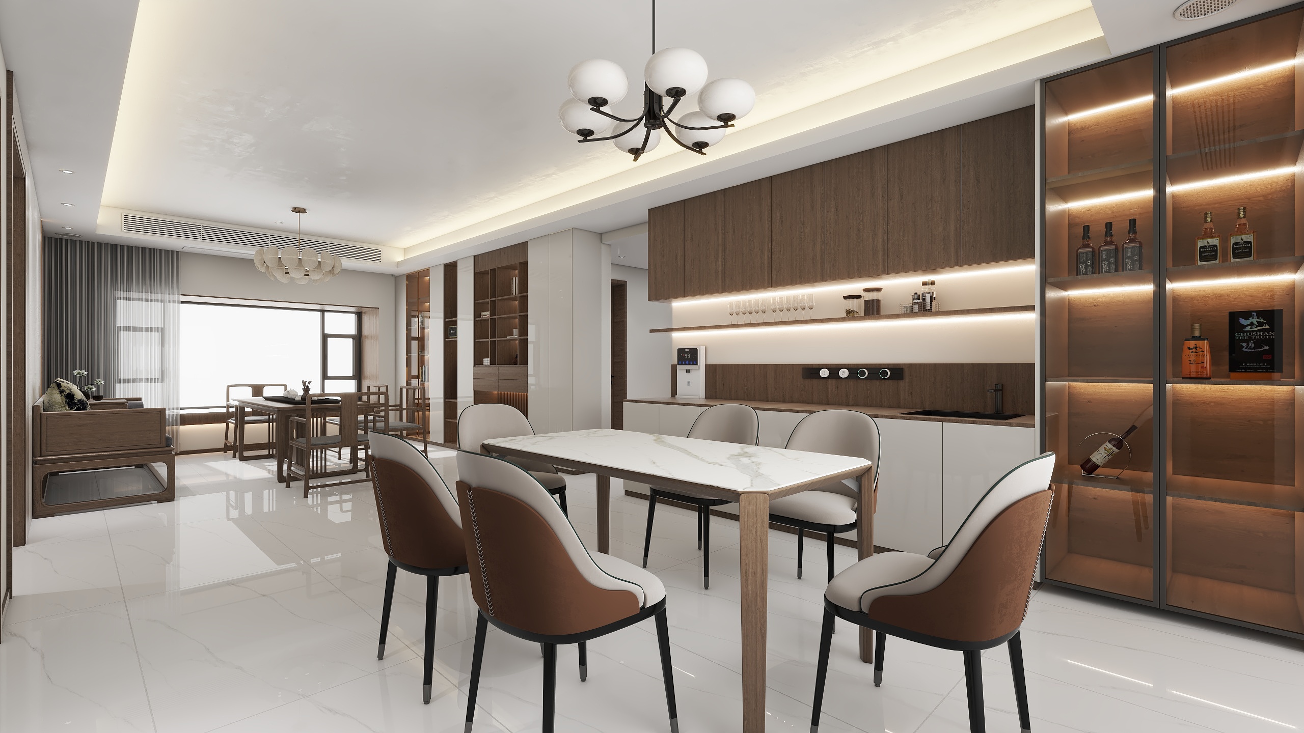 成爽-四川成都南城都汇汇智园（287平方现代中古风四居室）装修效果图