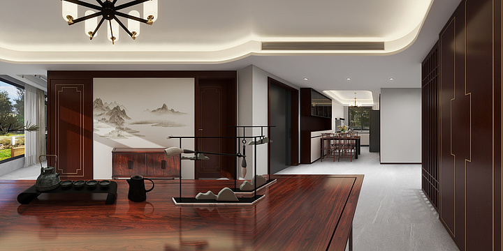 王双荣-昌骅锦绣台3-3-101新中式-装修设计方案