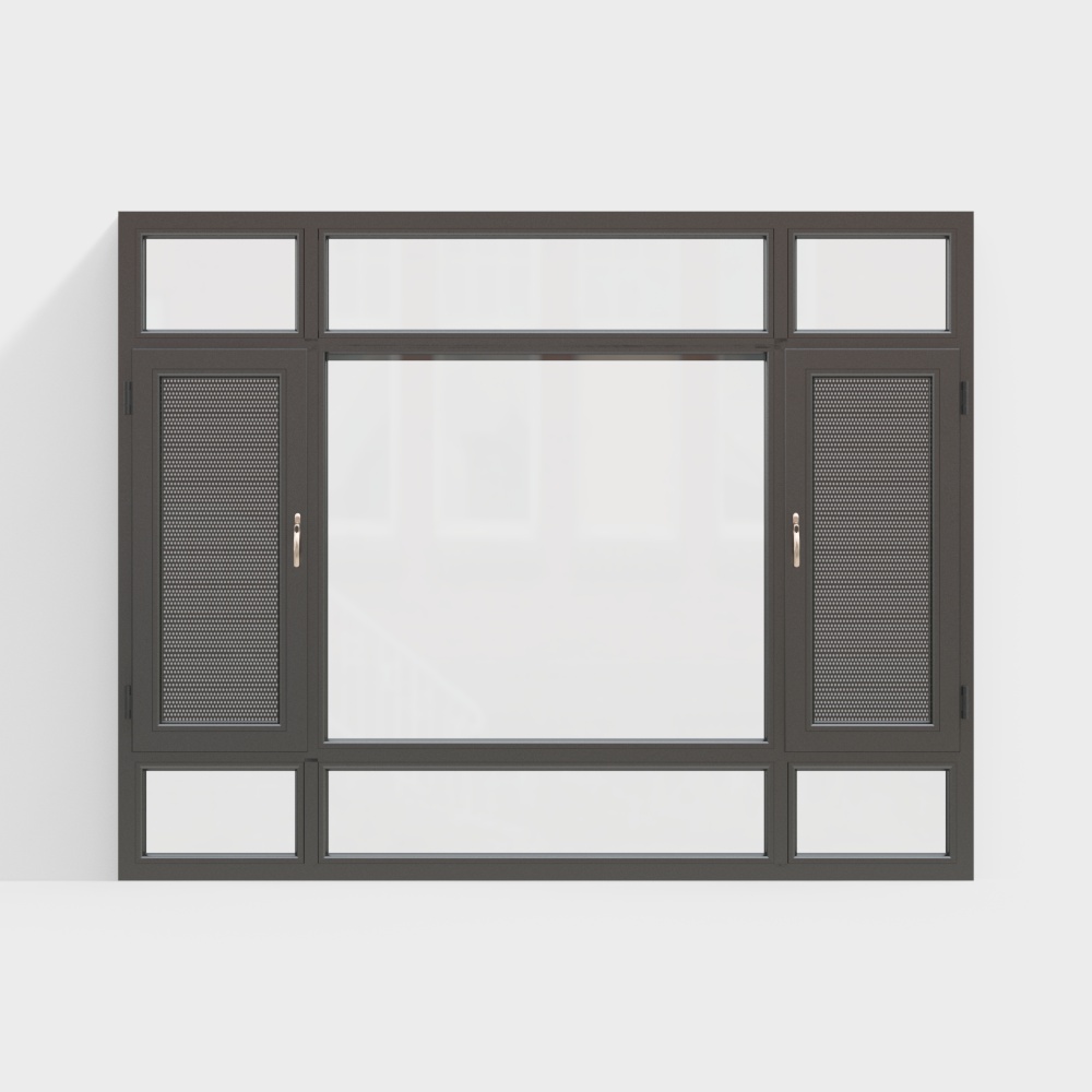 现代平开窗3D模型