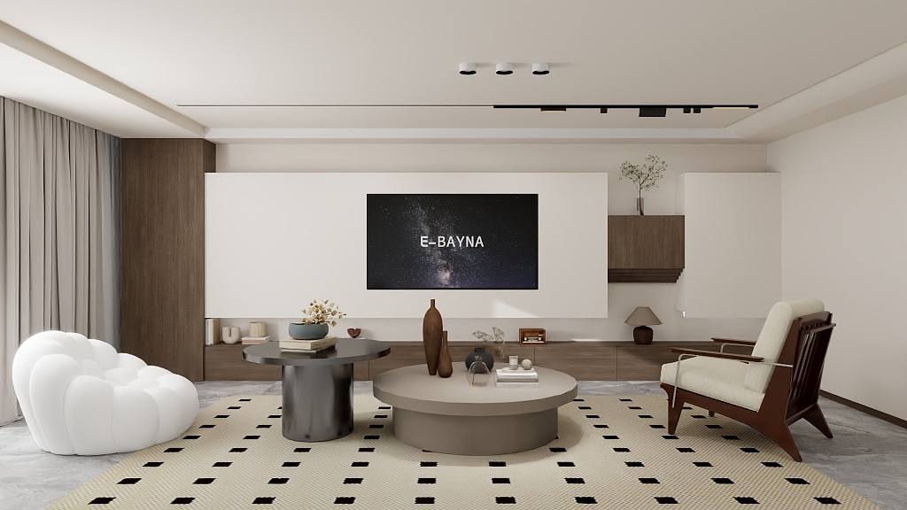 轻-凡-中古风客厅-装修设计方案