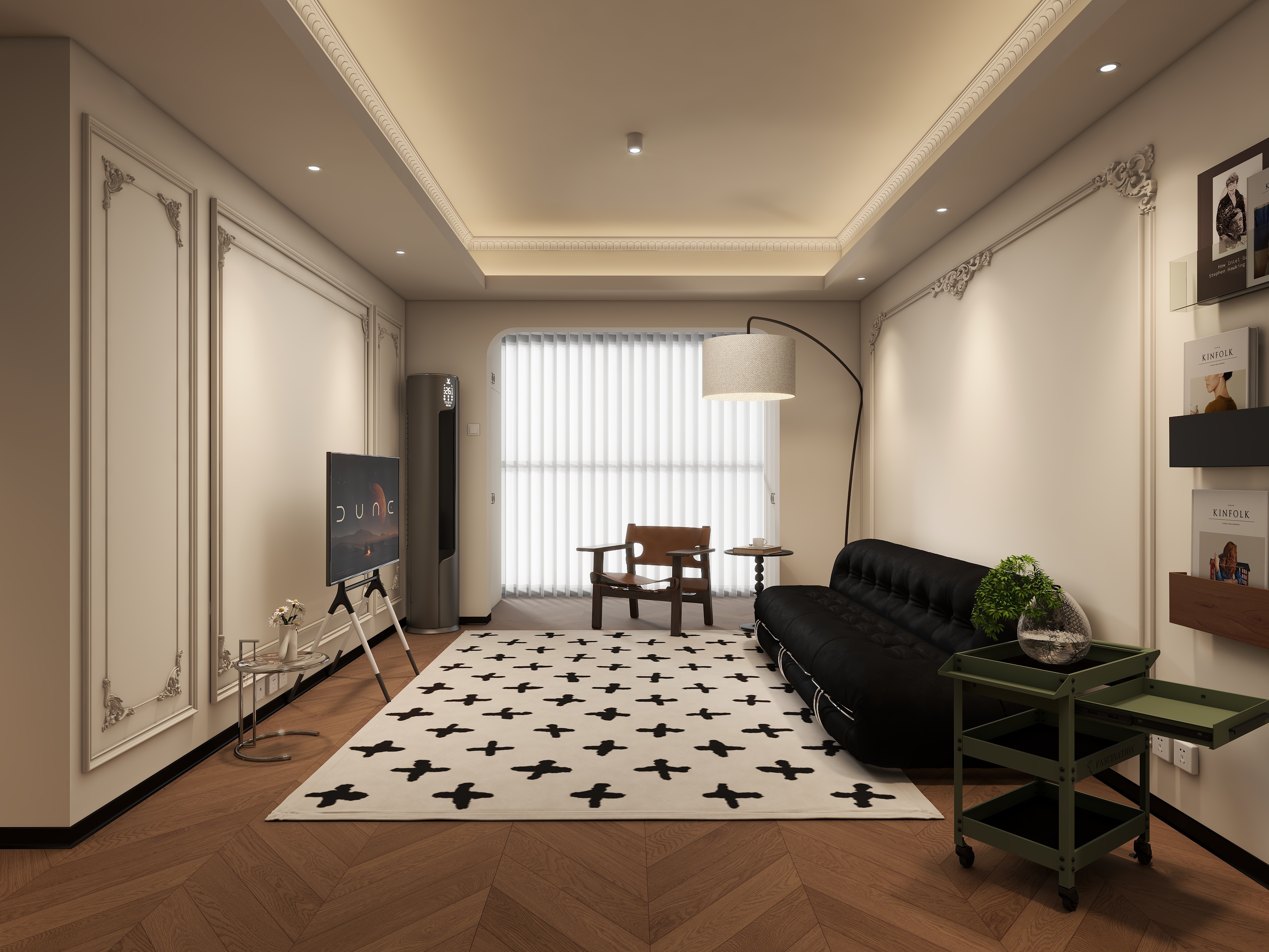 Ryan-Yan-龙泽花园67平法式复古风-装修设计方案