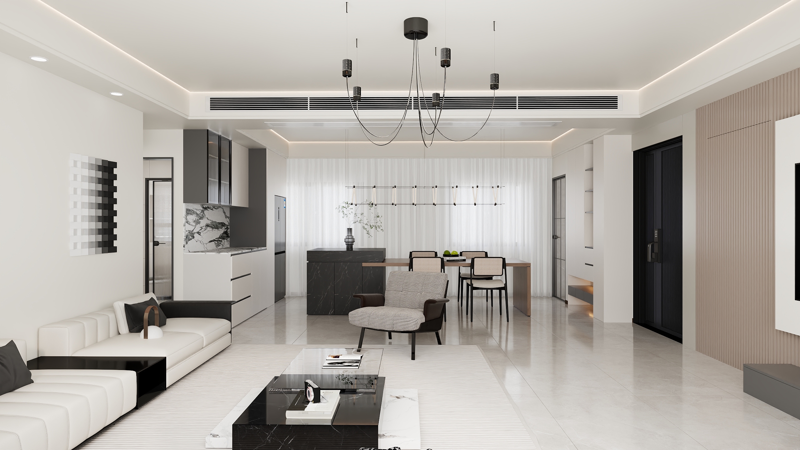 欧派全案设计师-陶工-天铂洋房151平黑白灰-装修设计方案