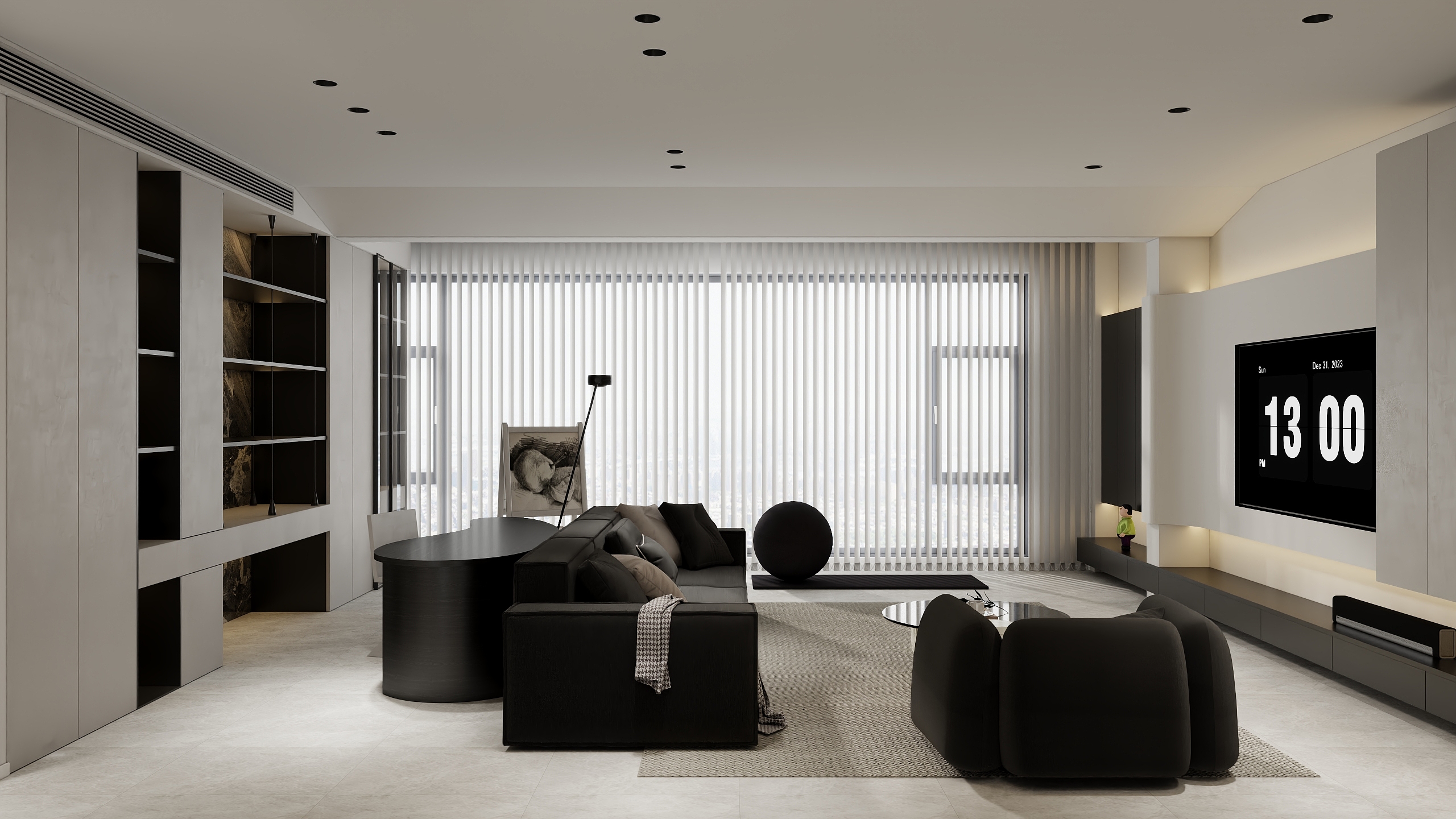 观花漫步至扬州-汉江一品158黑白灰-装修设计方案