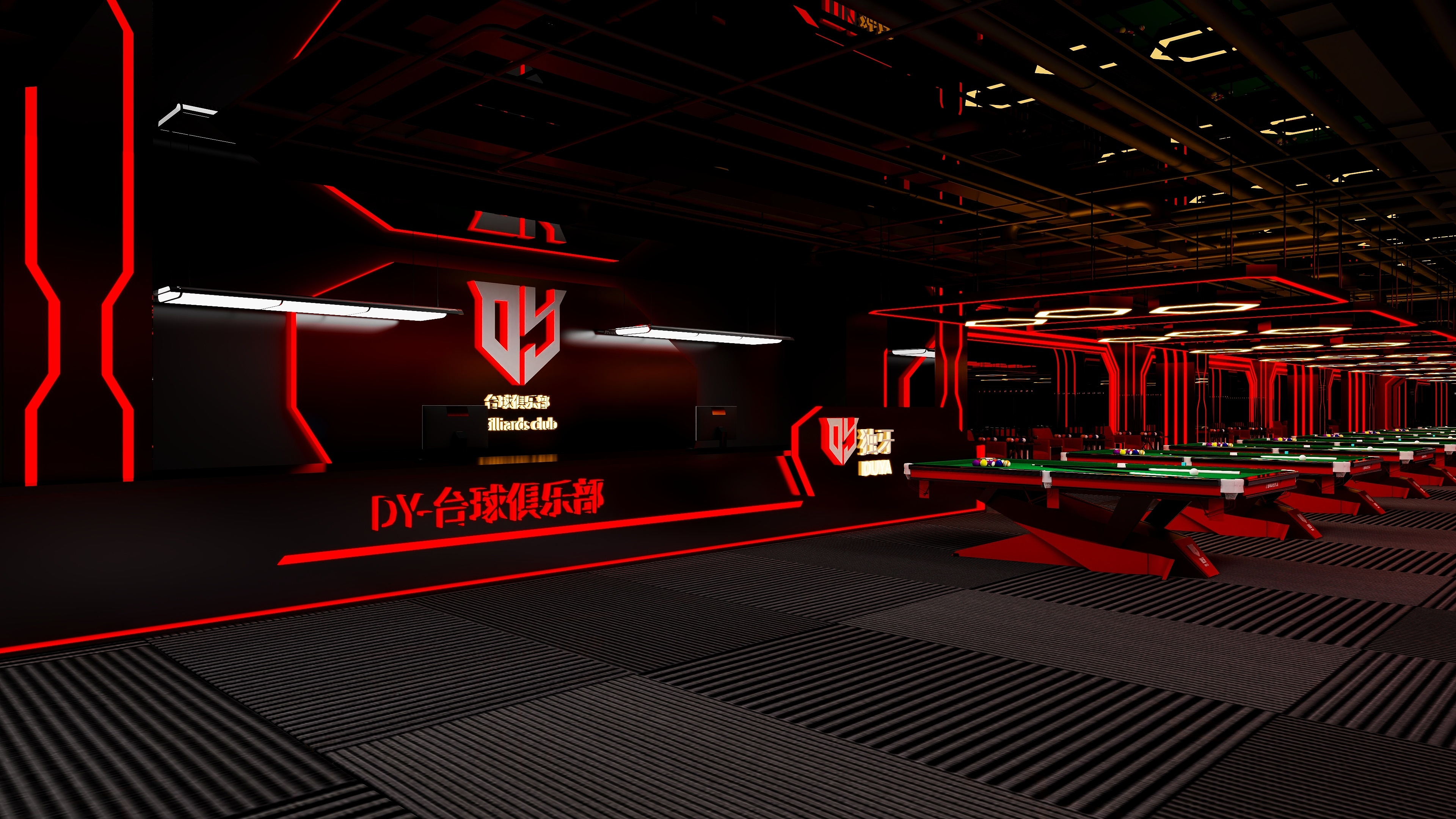 一涧设计-独牙-临沧永德独牙台球厅-装修设计方案