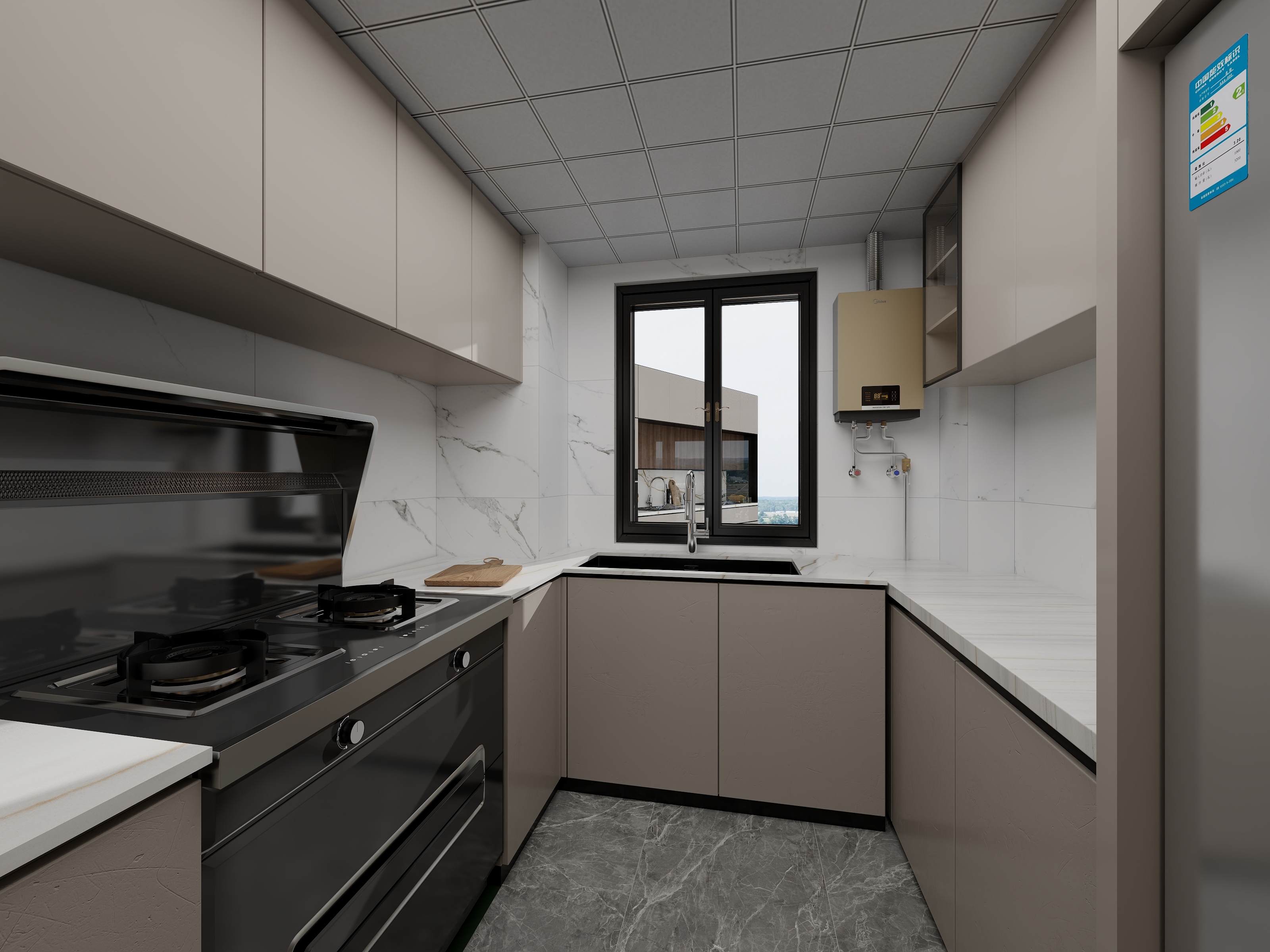 大大头菜-建业贰号城邦123㎡3室装修效果图