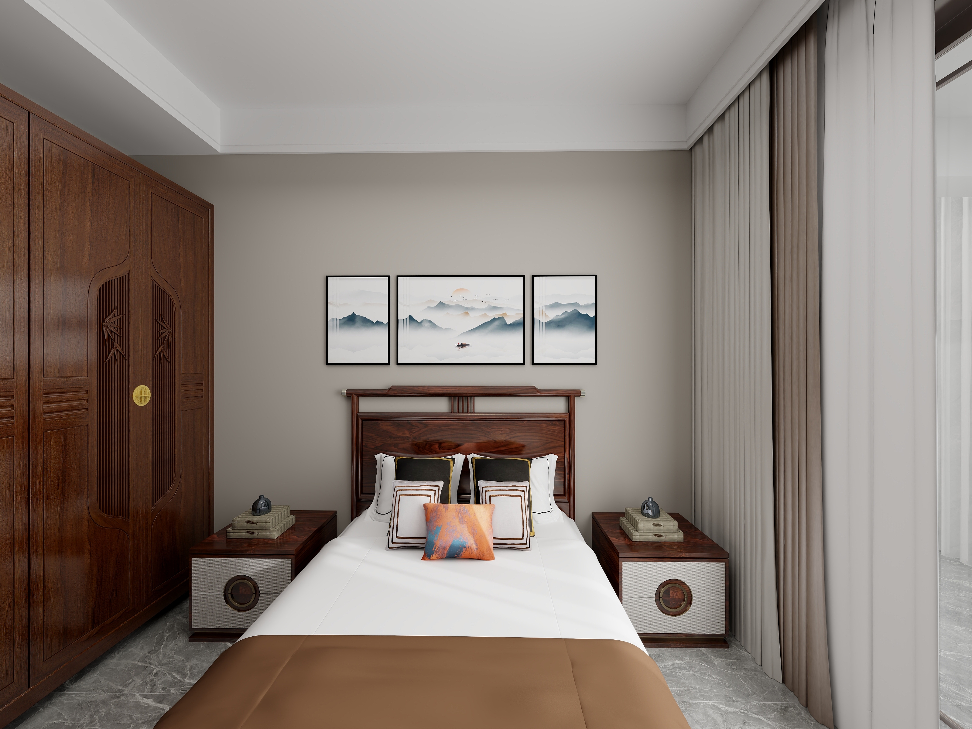 大大头菜-建业贰号城邦123㎡3室装修效果图