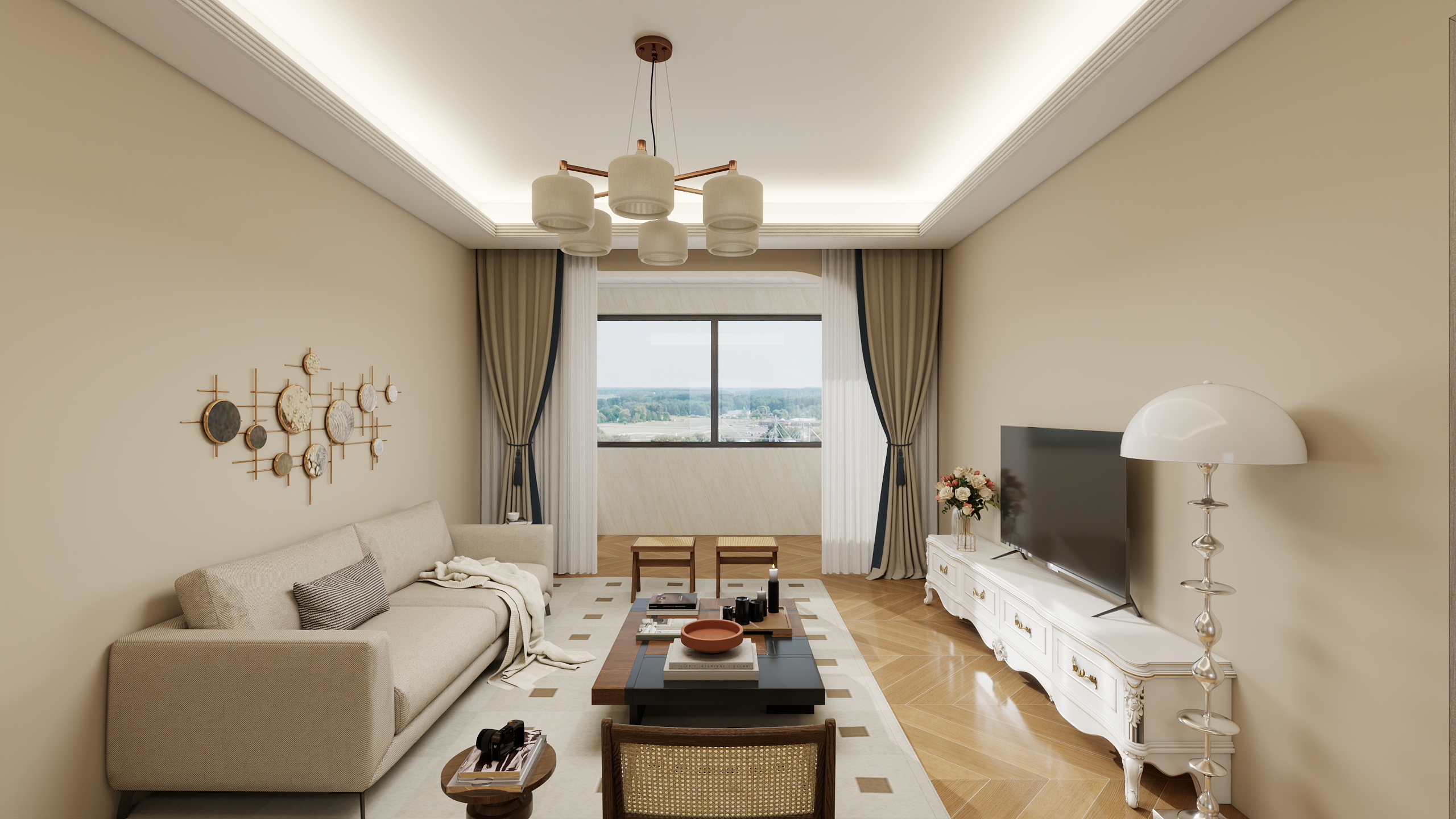 不出新手村的匠人-翔宇花园小区102㎡3室装修效果图