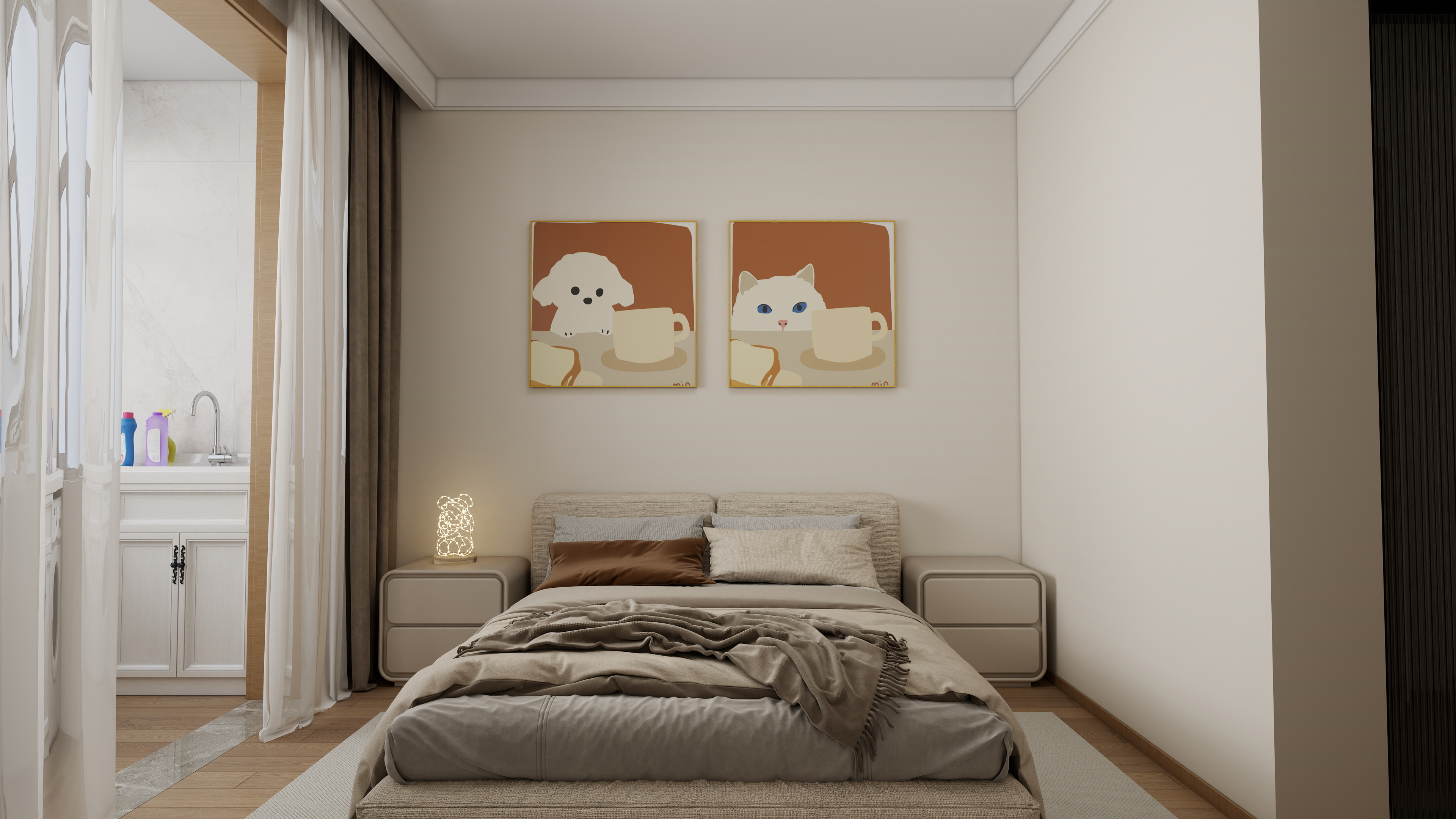 -辞忧-90㎡3室装修效果图