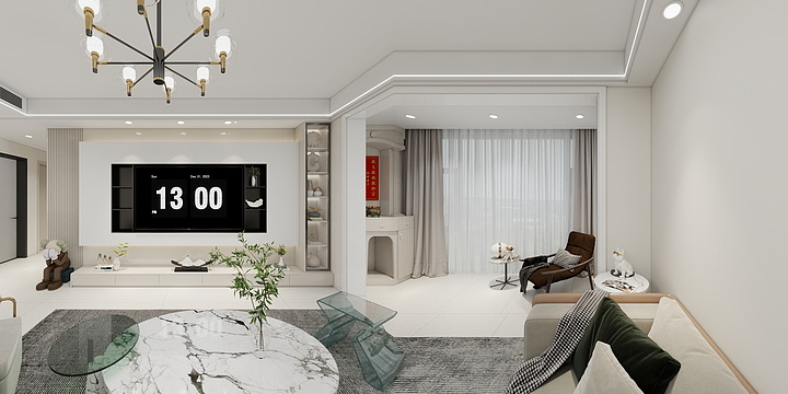 众美装饰王金辉-新伟城1栋505罗美女效果图-装修设计方案