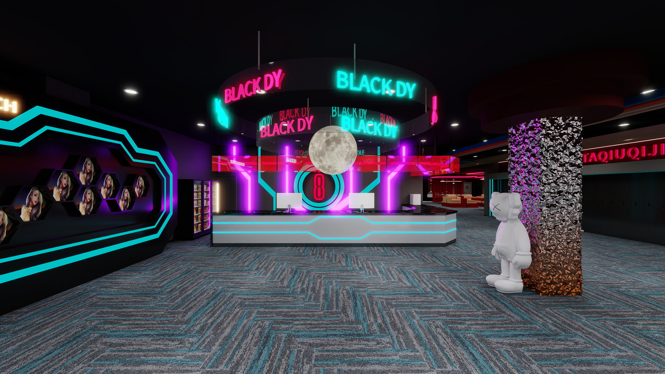 住家设计工作室-台球厅平面图-装修设计方案