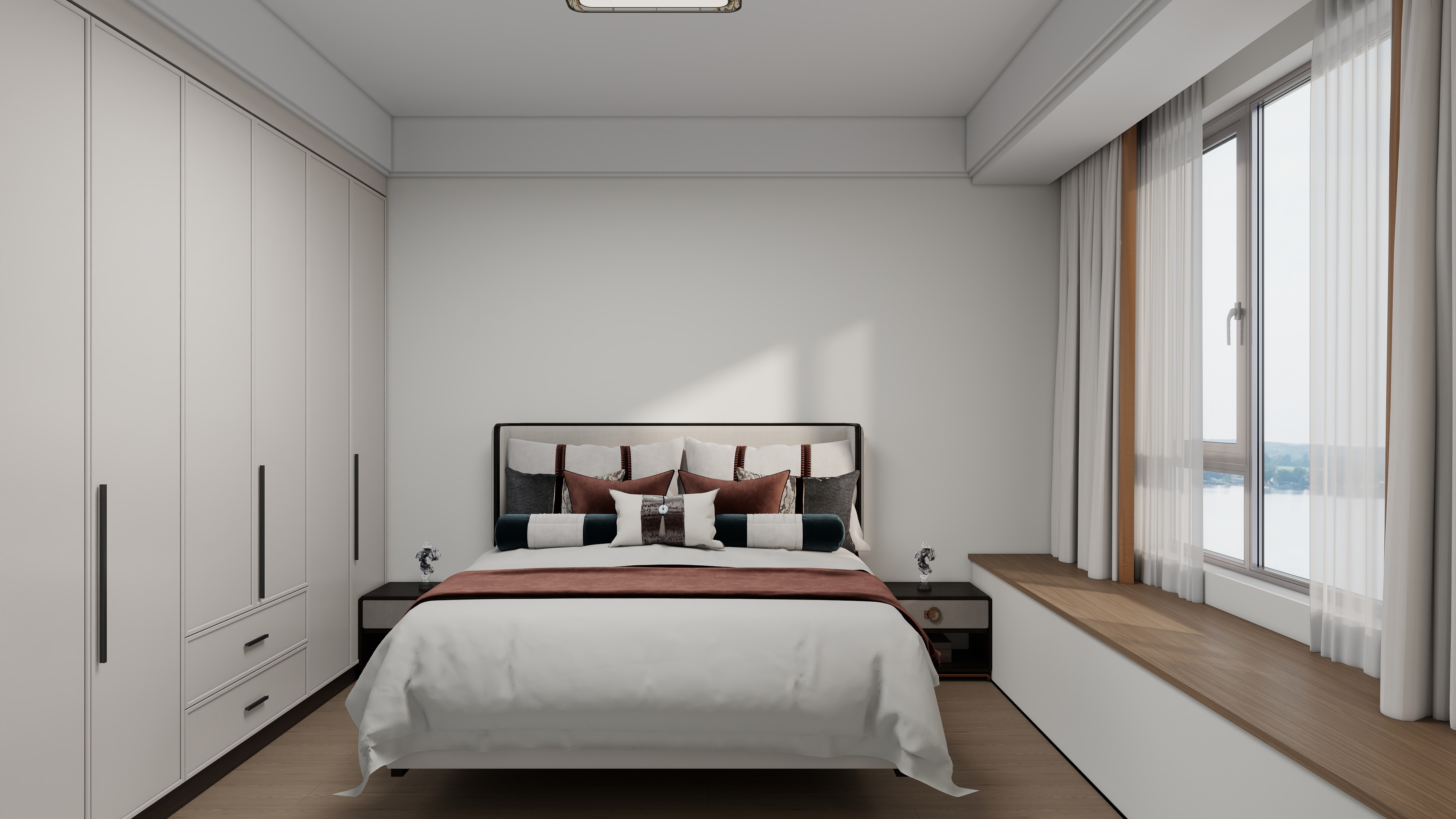 小胡设计-安庆中海都汇滨江新中式130㎡3室装修效果图