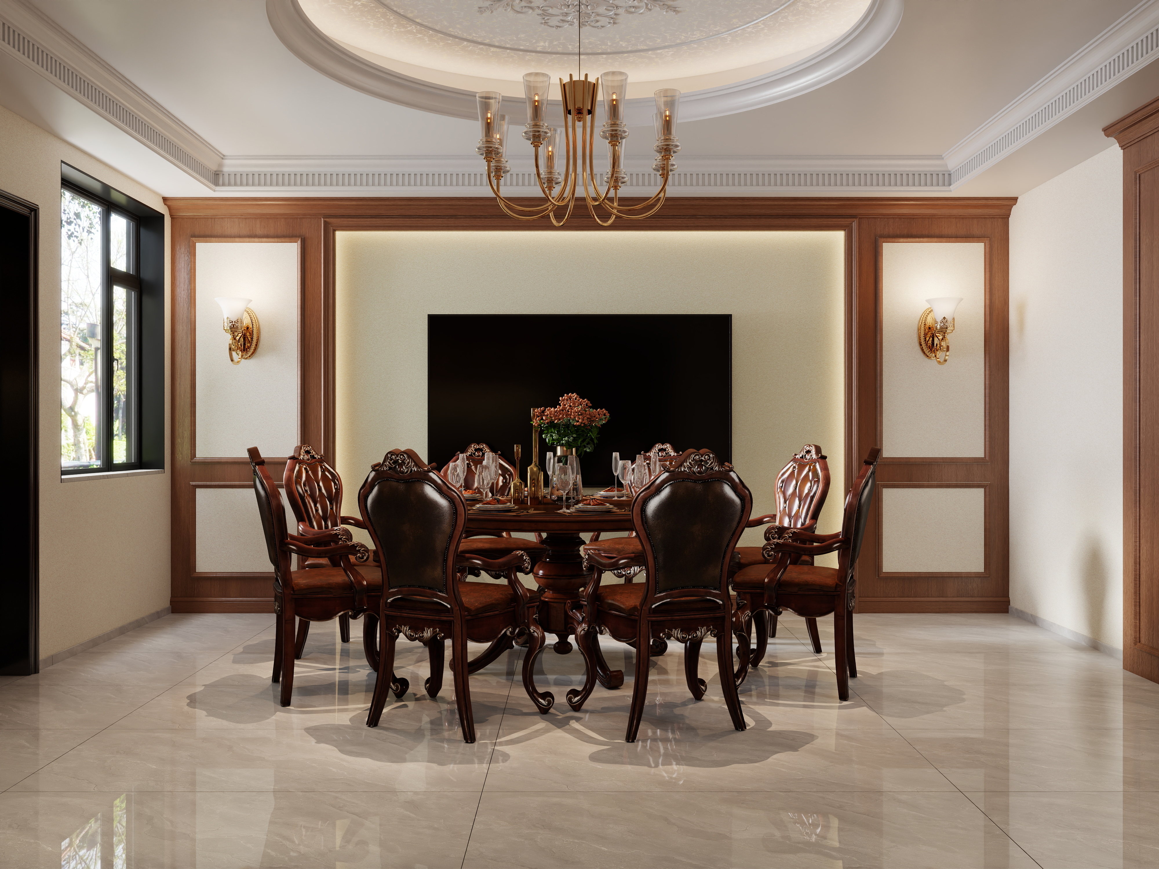 龙珠设计-风格混搭-别墅两厅+三层楼梯装修效果图