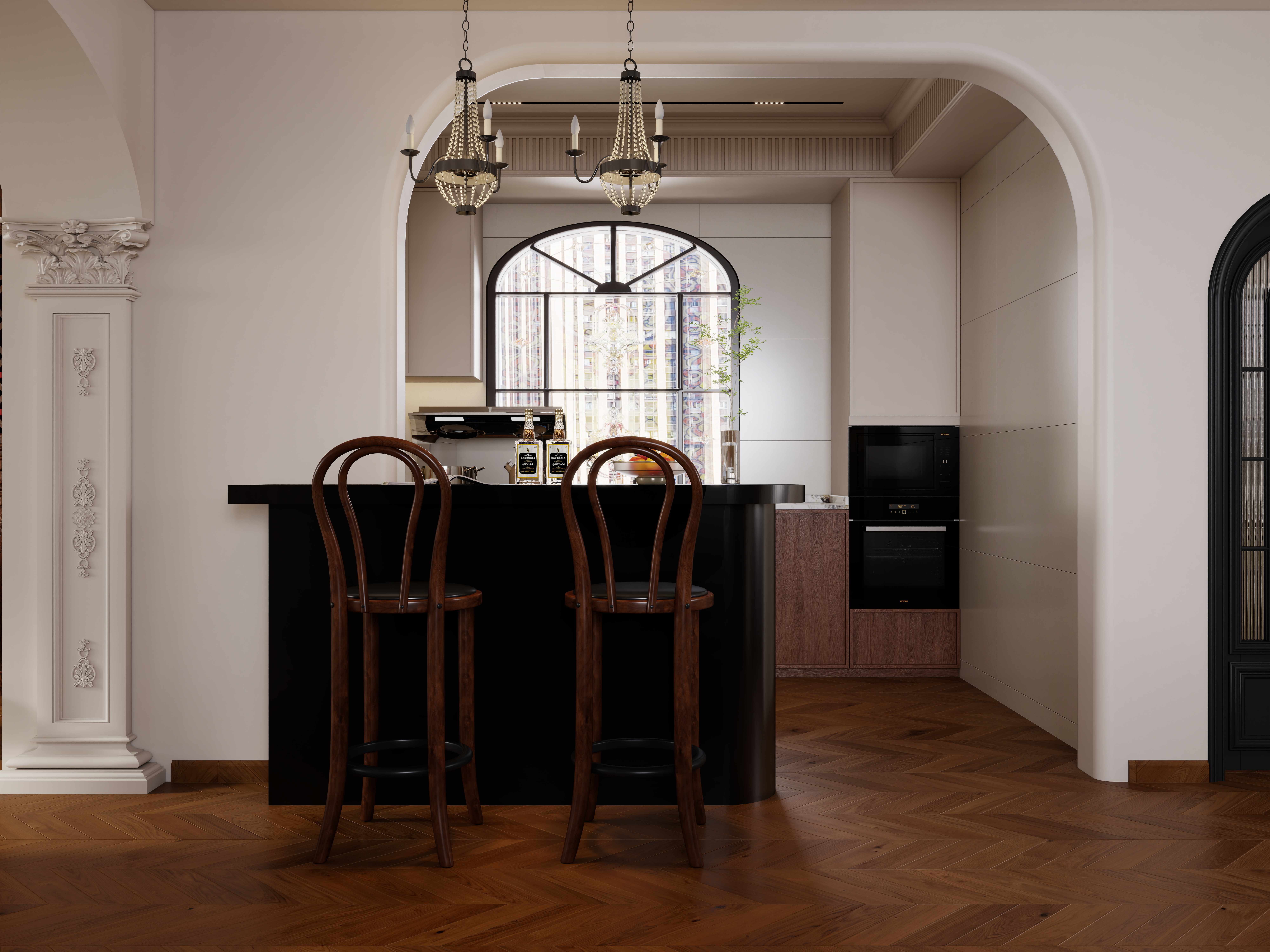 龙珠设计-中古法式-二楼装修效果图