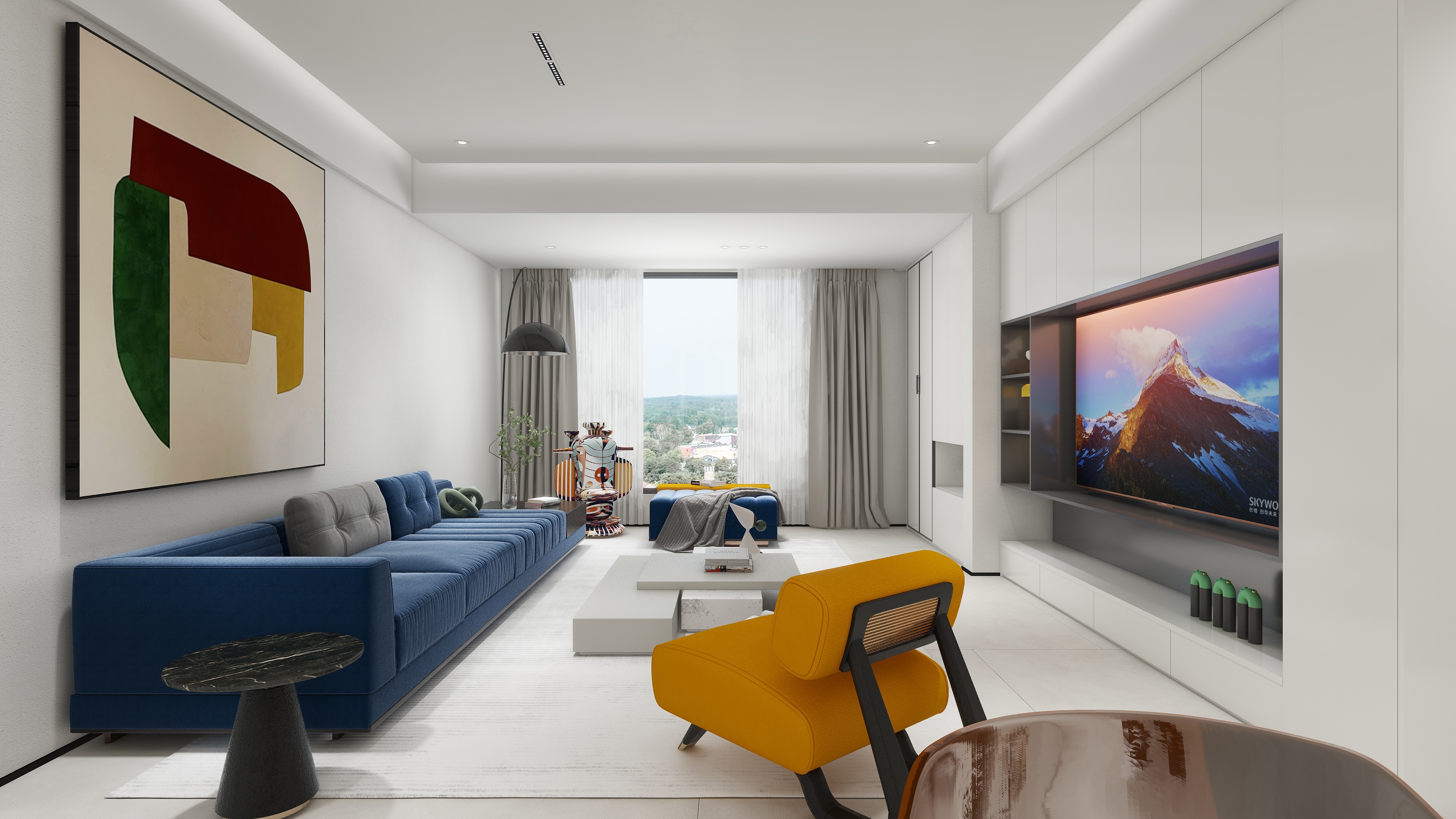 淮安大舍设计-多巴胺130㎡4室-装修设计方案