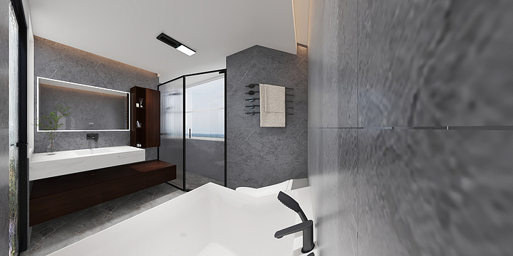 赣州华唯法恩莎-石城别墅卫生间全景效果图-石城法恩莎-装修设计方案