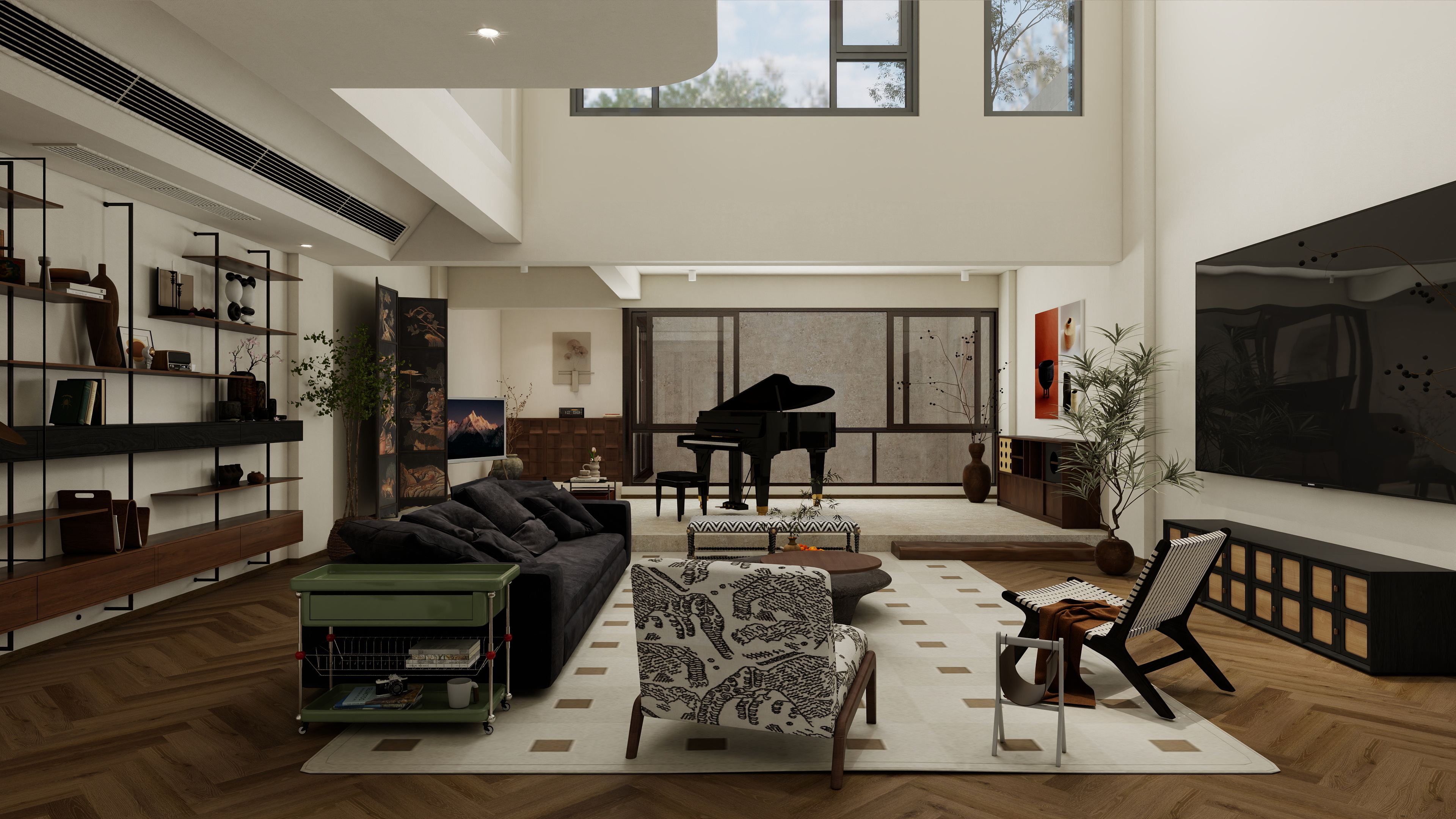 张煜强煜境设计-简约中古五层别墅装修效果图