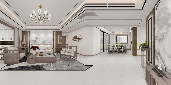 花朵与草-海华天誉-新中式200-装修设计方案