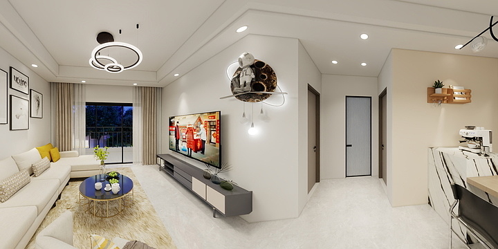 绿庭装饰周鹏-龙城一号6期2-904效果图-装修设计方案