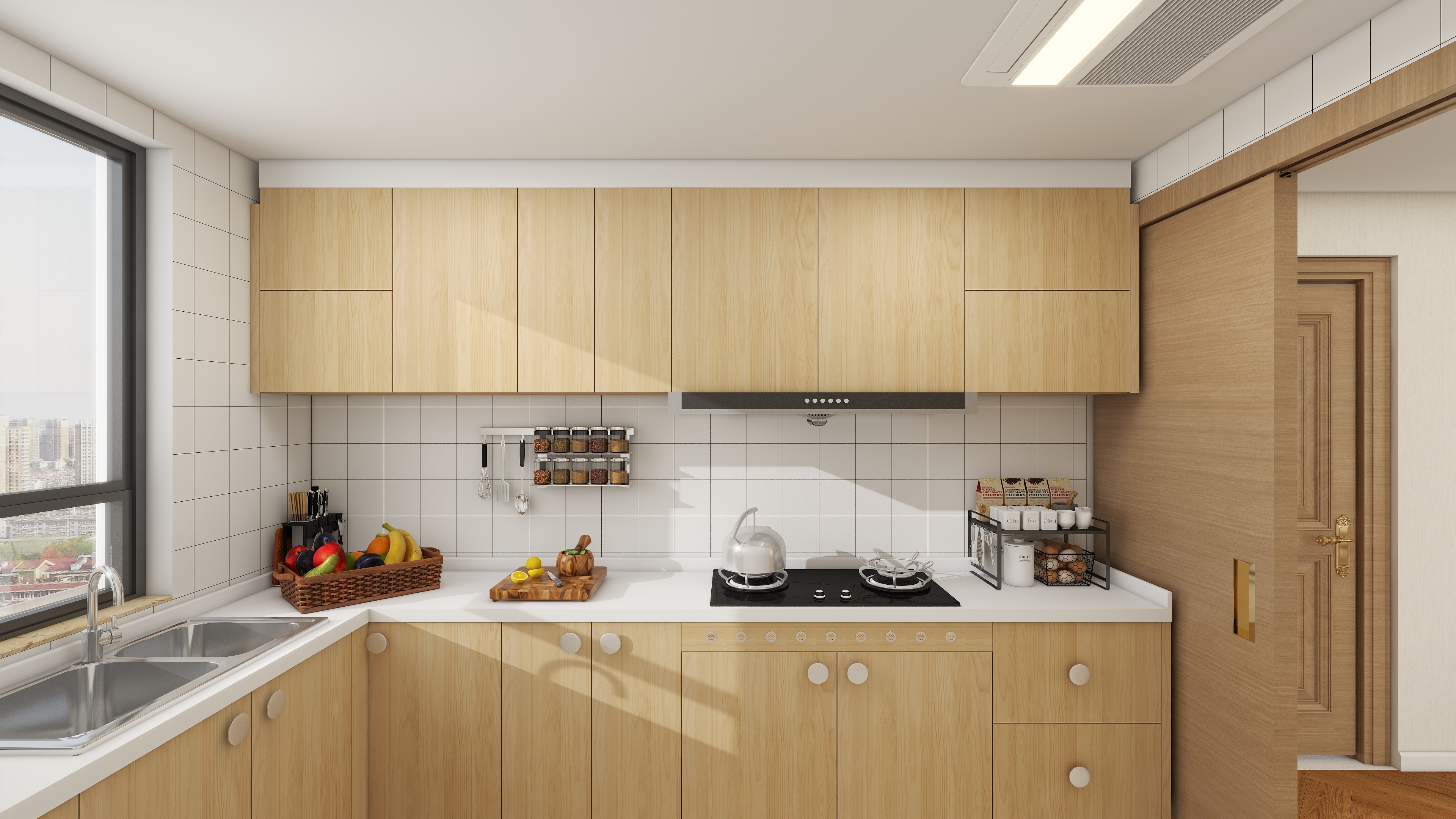 大金空调官方-100㎡三房两厅原木风设计，用自然之色慢调自然而然的生活。装修效果图