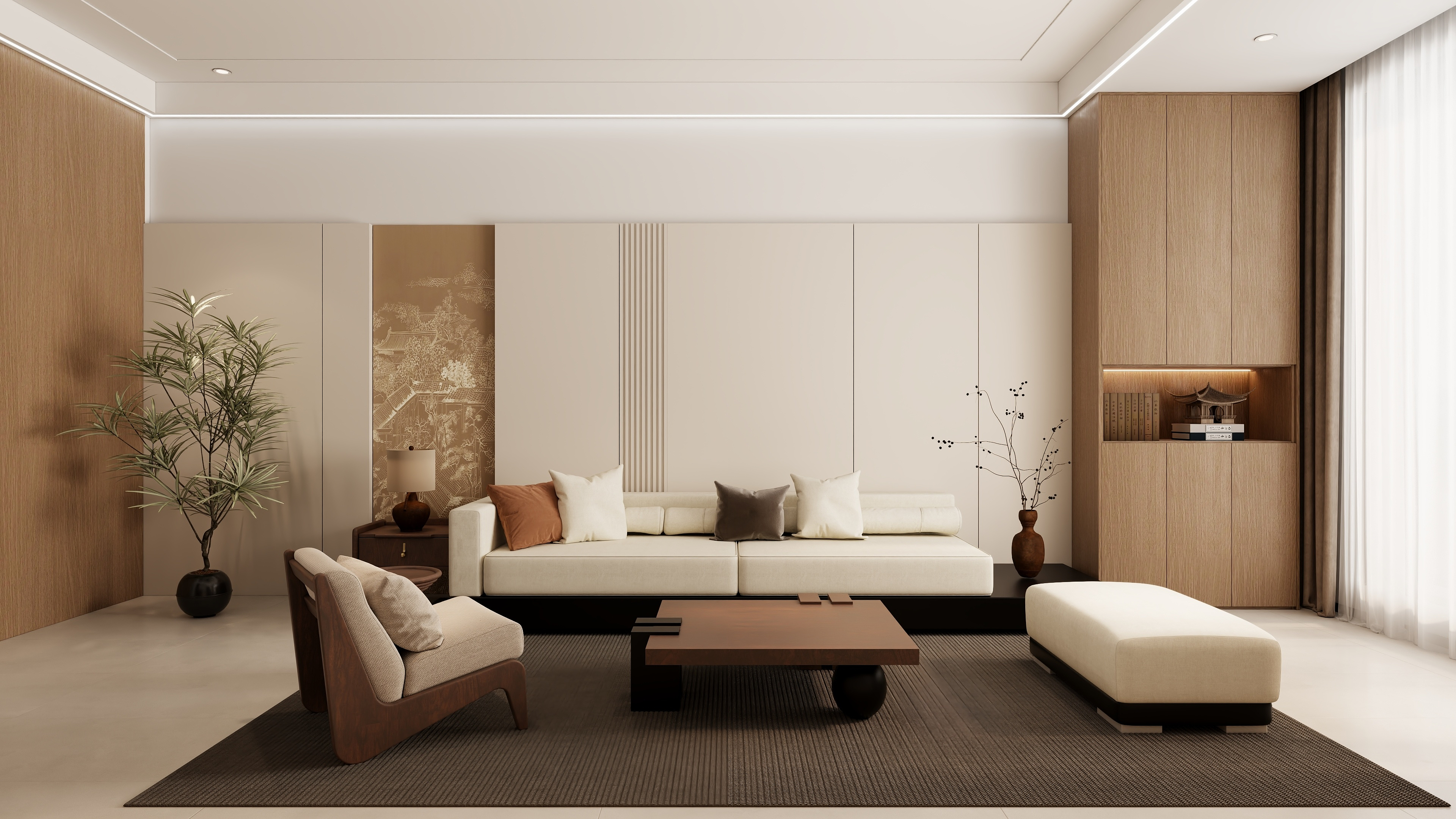 沐光|知行视觉设计工作室-阿东-极简新中式  -装修设计方案