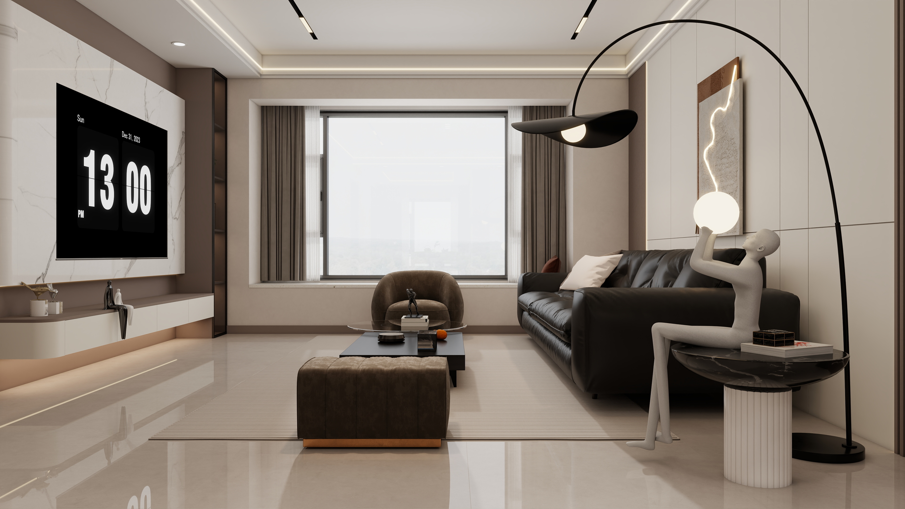 庄育霖-丽景天成117平轻奢3室装修效果图