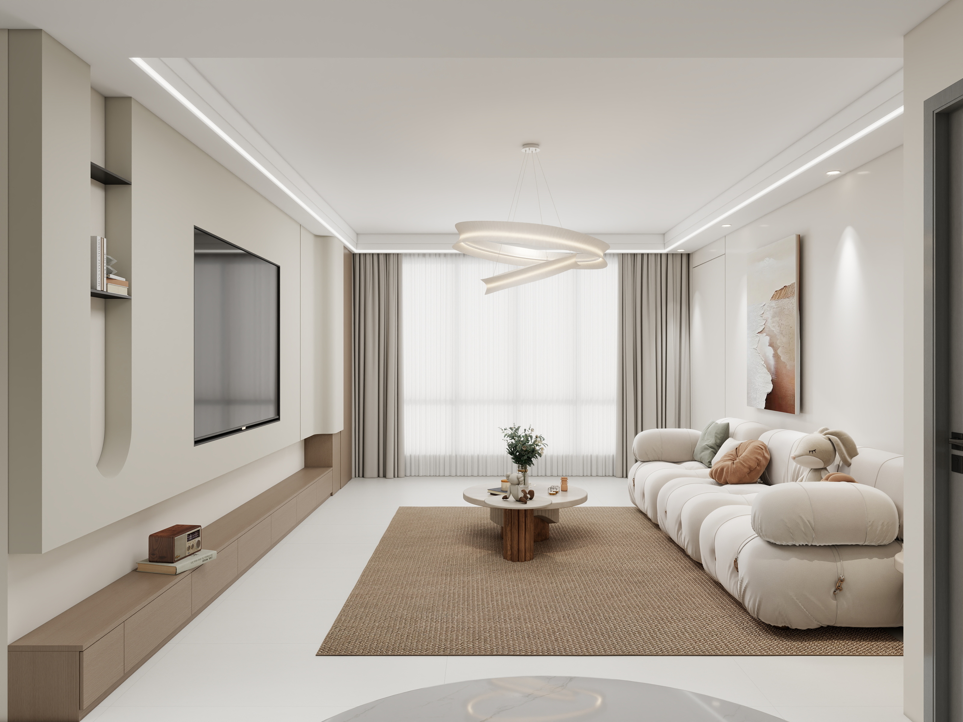 青木boss-奶油风-装修设计方案