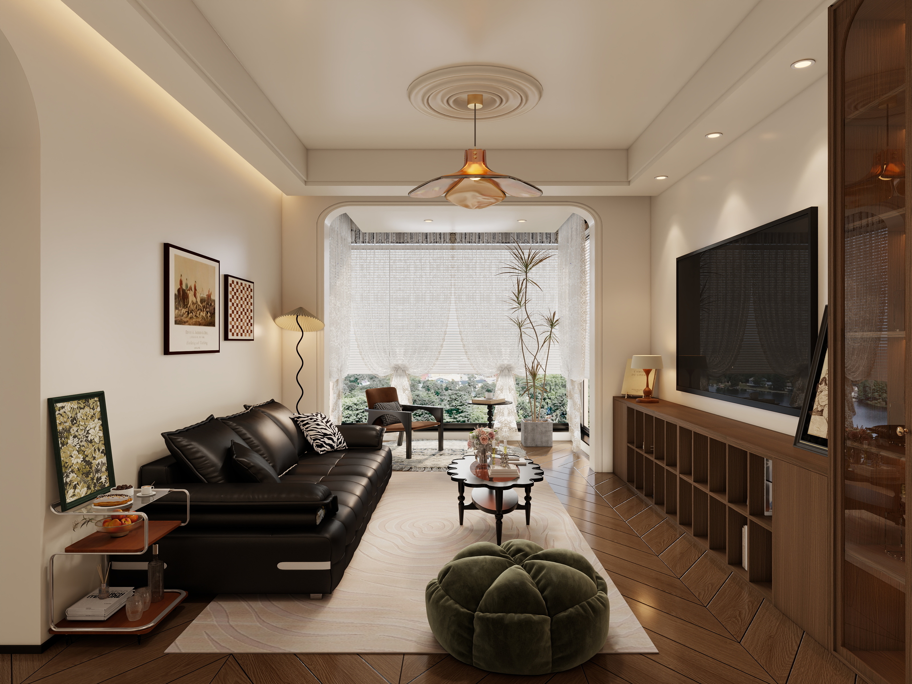 三室中古风-装修设计方案