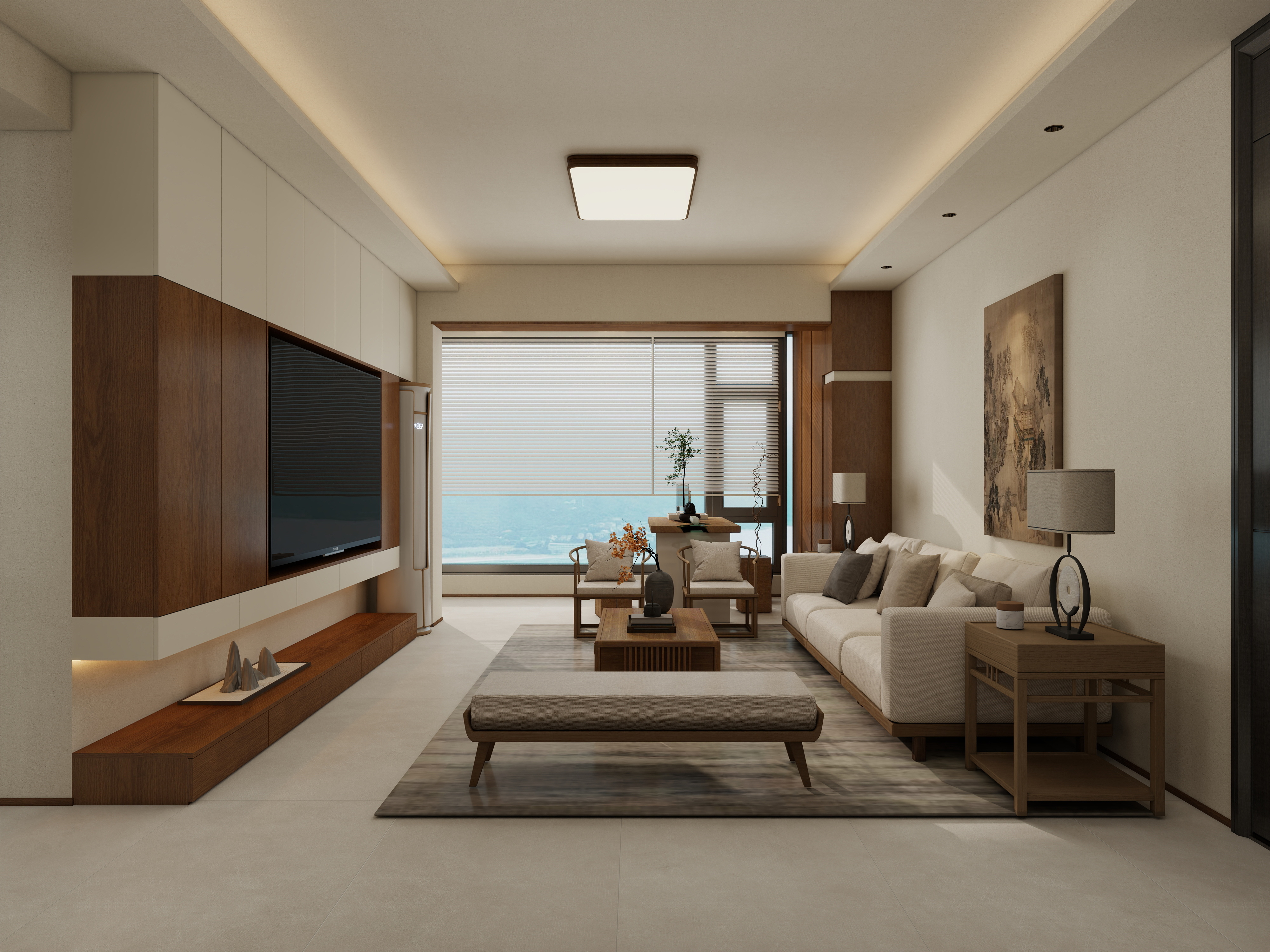 张煜强煜境设计-120平米宋氏美学新中式四房装修效果图