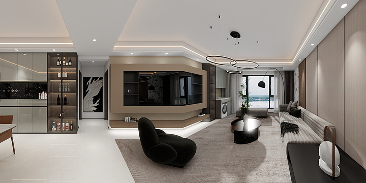 Mr言-轻奢意式风-三居室-装修设计方案