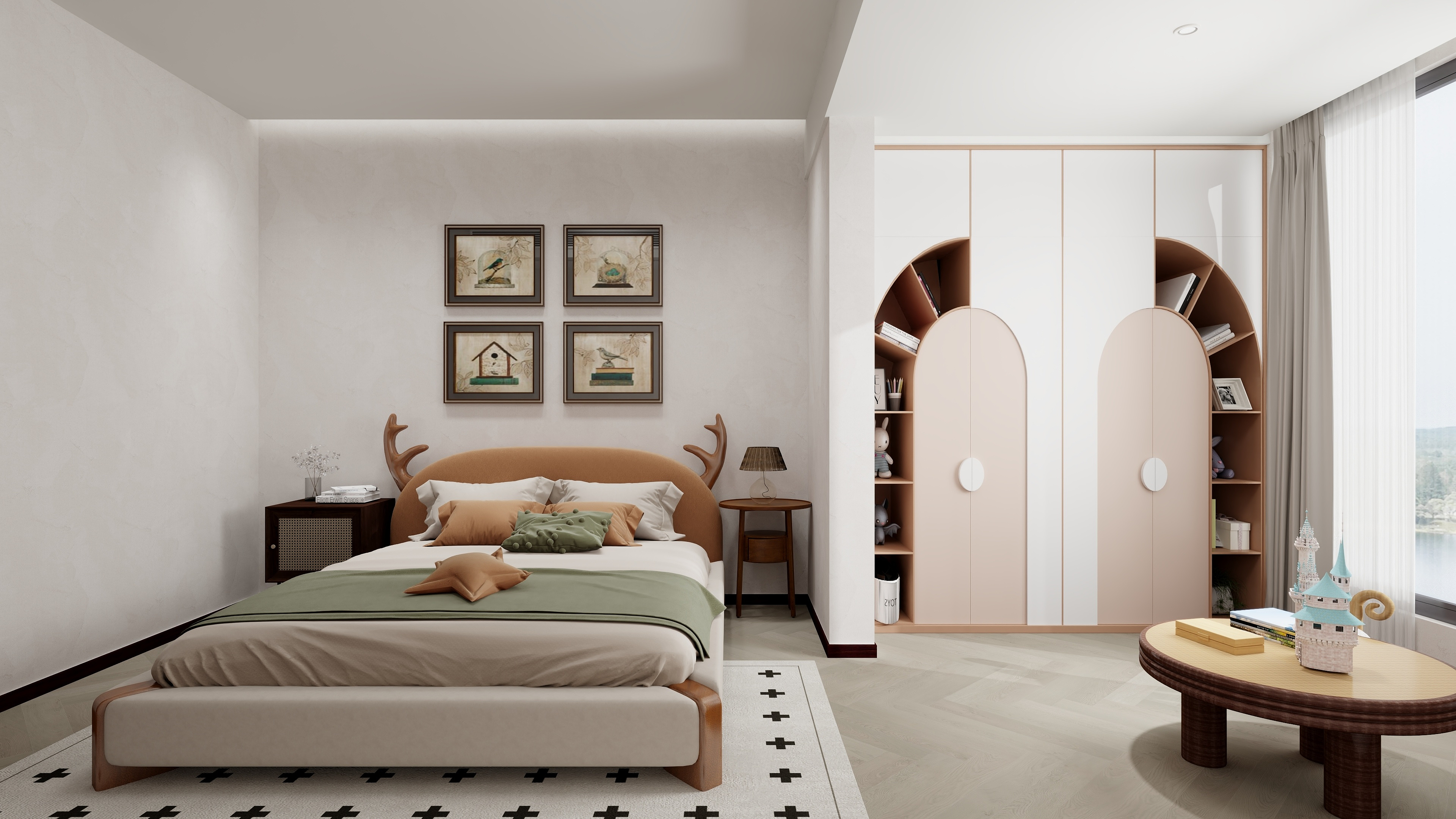 淮安大舍设计-130㎡4室中古风装修效果图