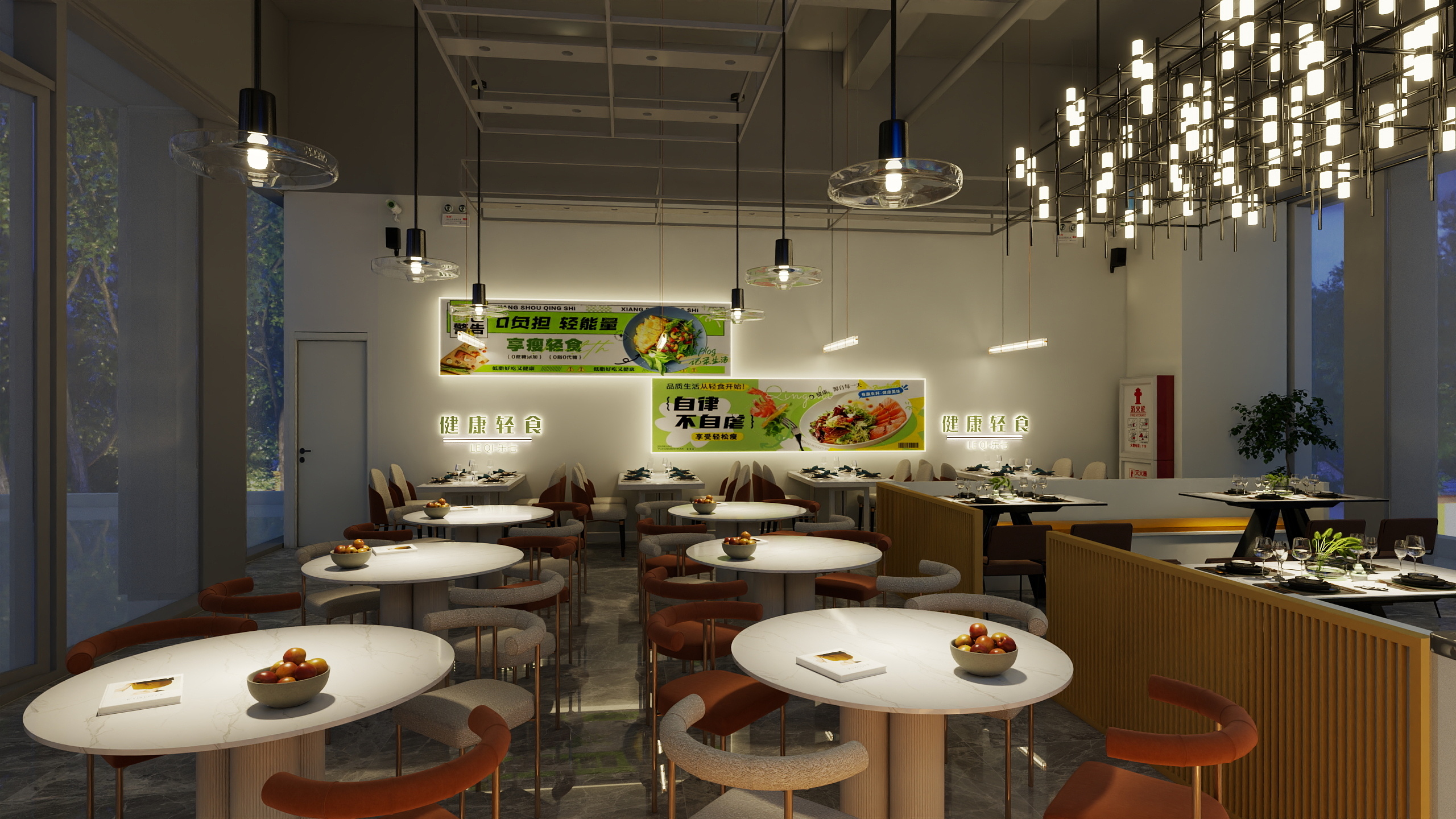 顶层空间.-乐七餐饮-酷家乐-装修设计方案