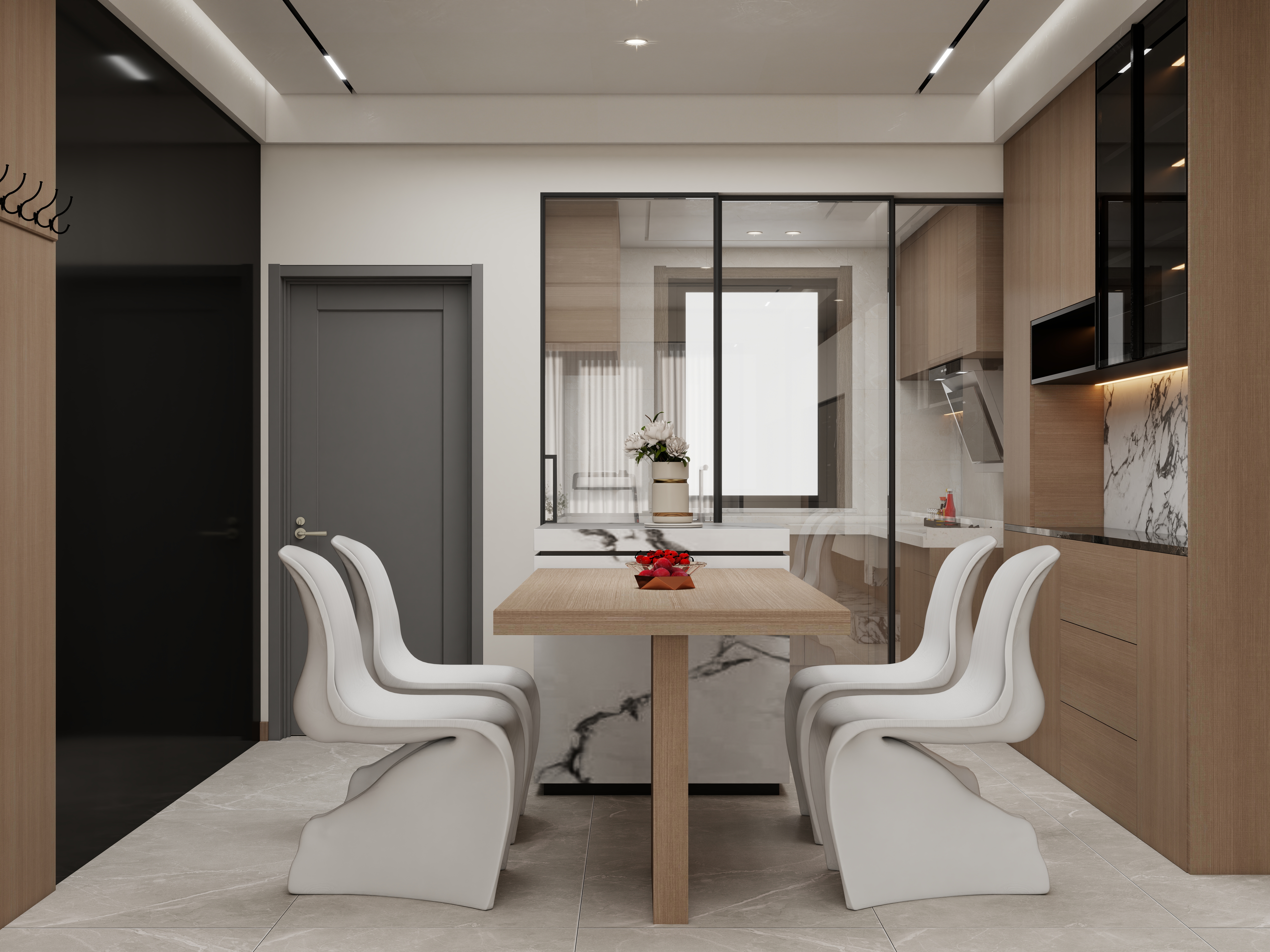 壹诺设计工作室-127㎡3室-现代简约装修效果图