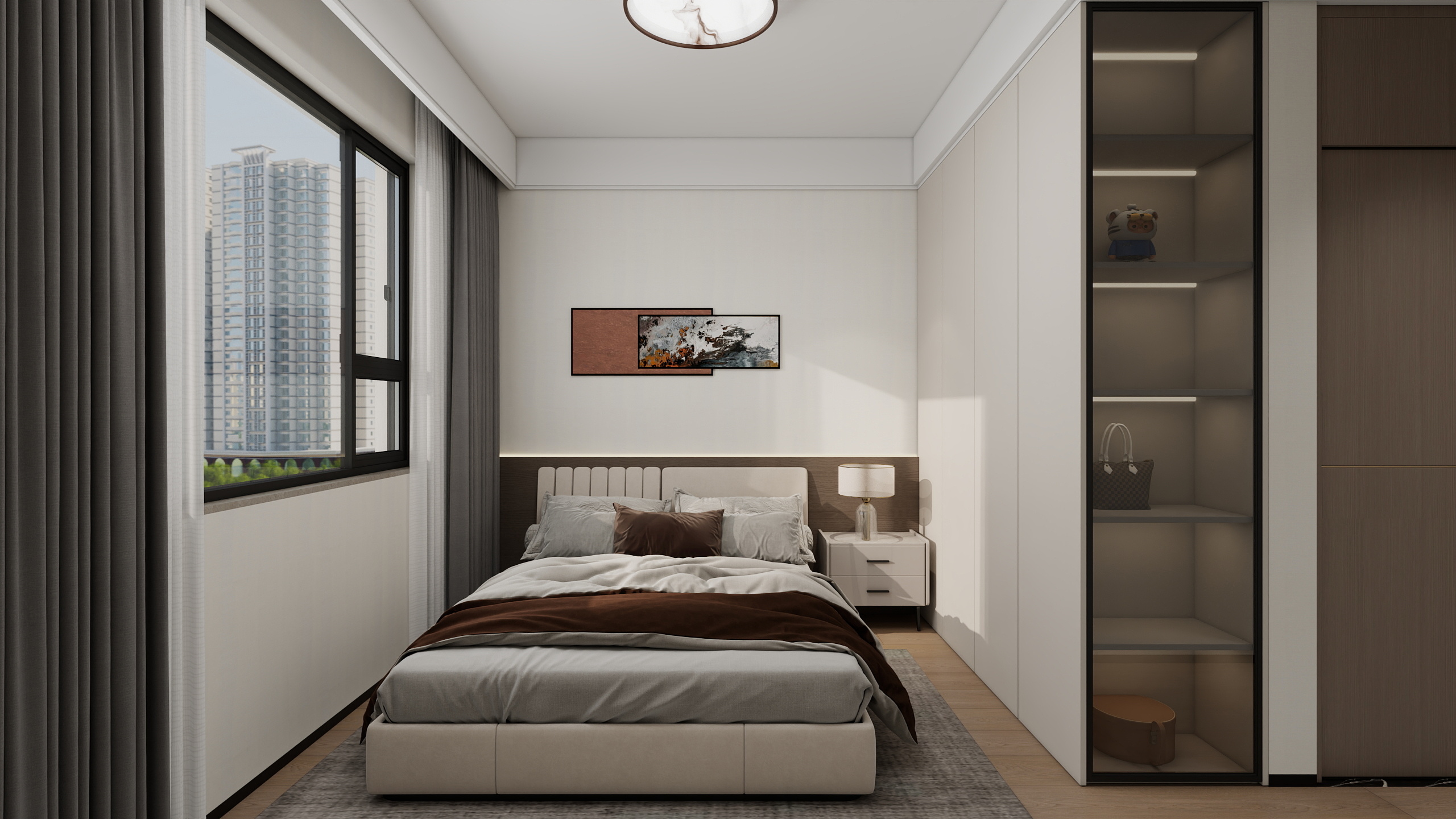 四叶草~玲-湖城印象熙岸现代简约172㎡4室装修效果图