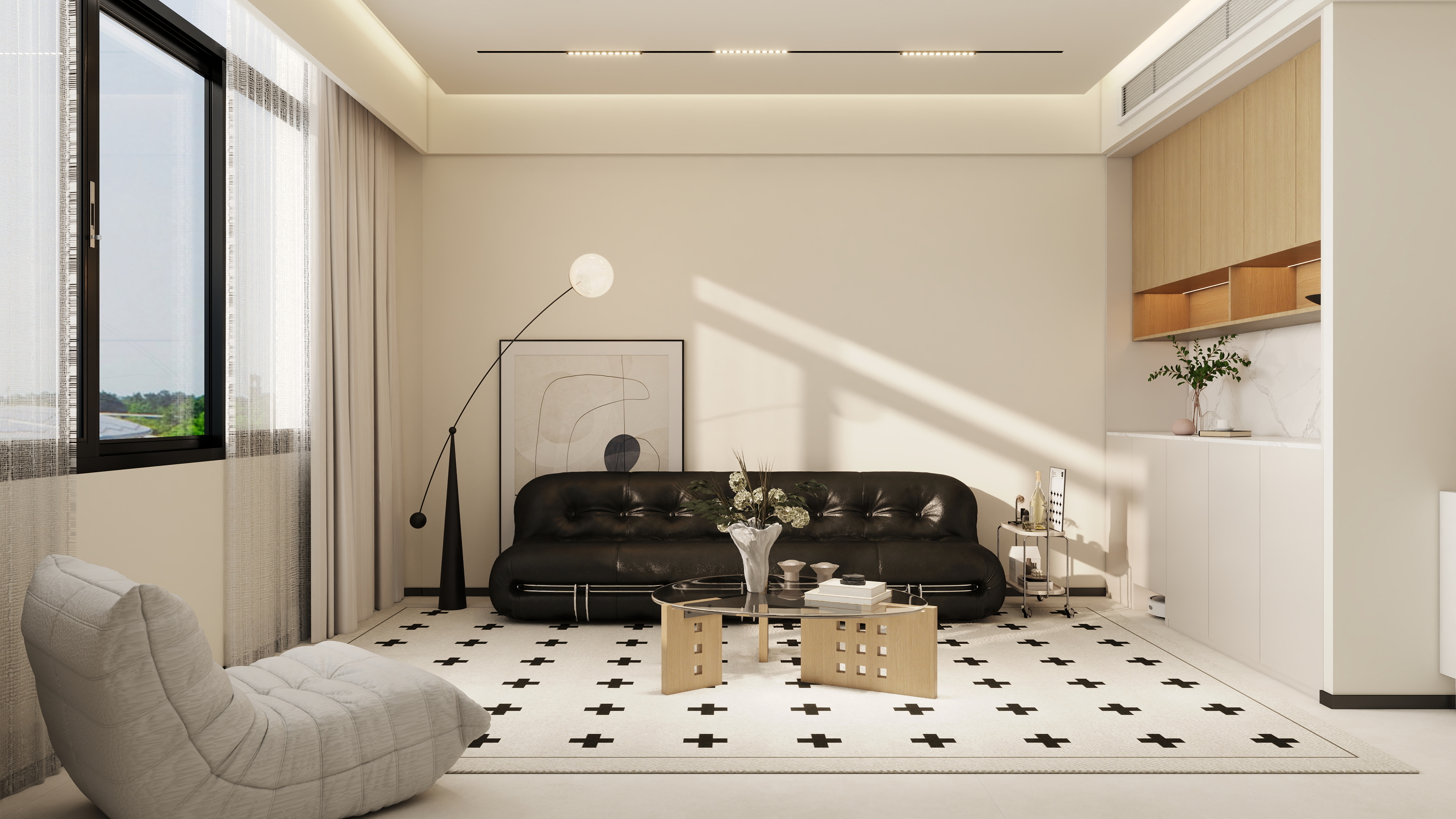 莱农-87㎡1室 原木奶油-装修设计方案