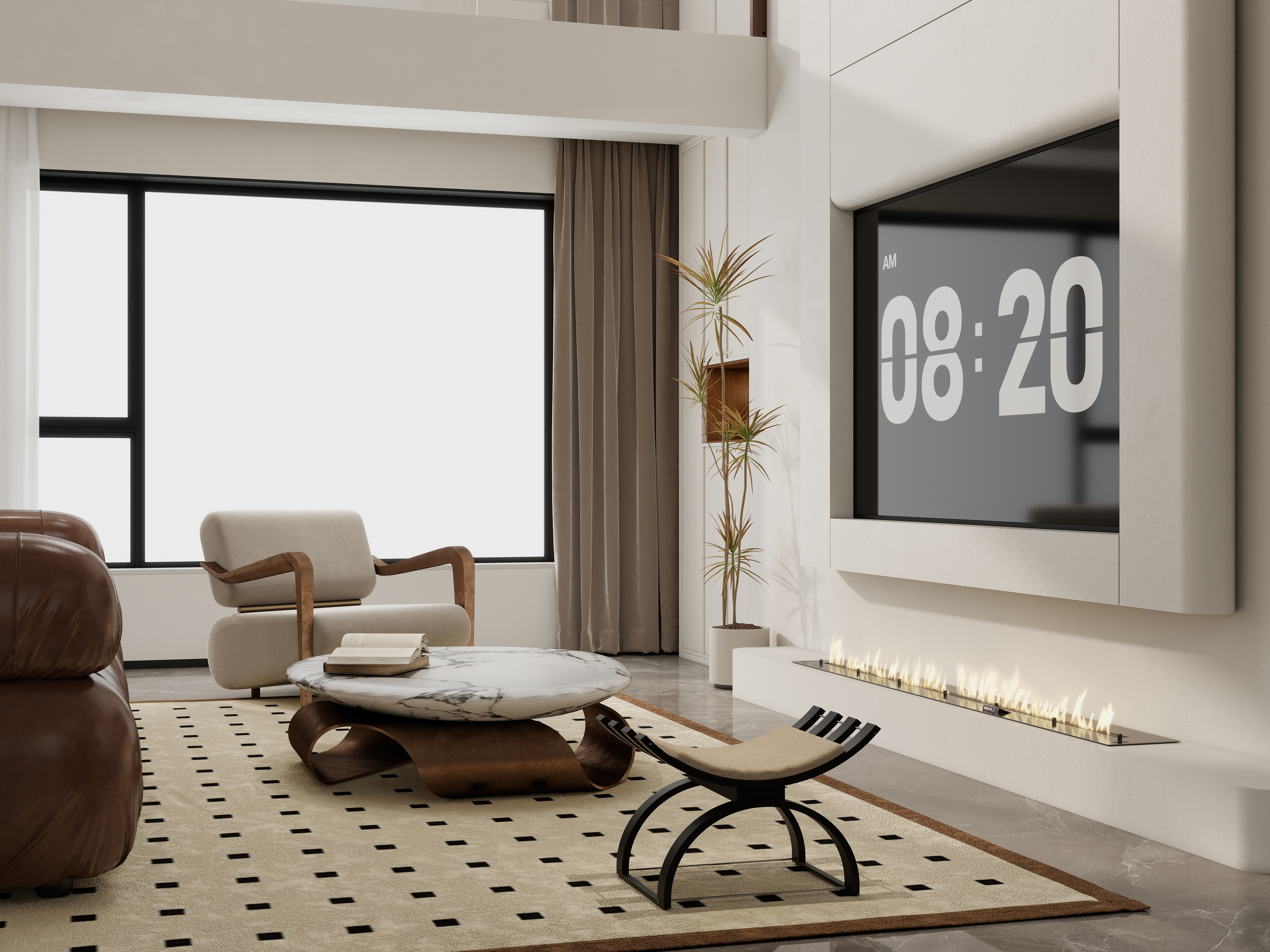 柏壹设计工作室-河北邯郸|宣和叁号院复式|瓷砖效果-装修设计方案