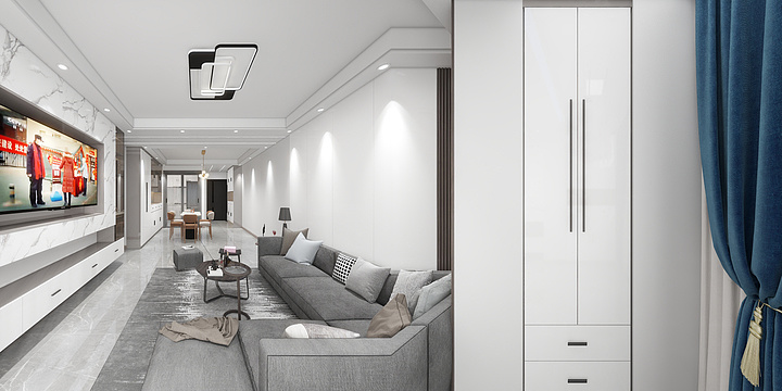 147288-时代尊城现代简约100㎡-装修设计方案