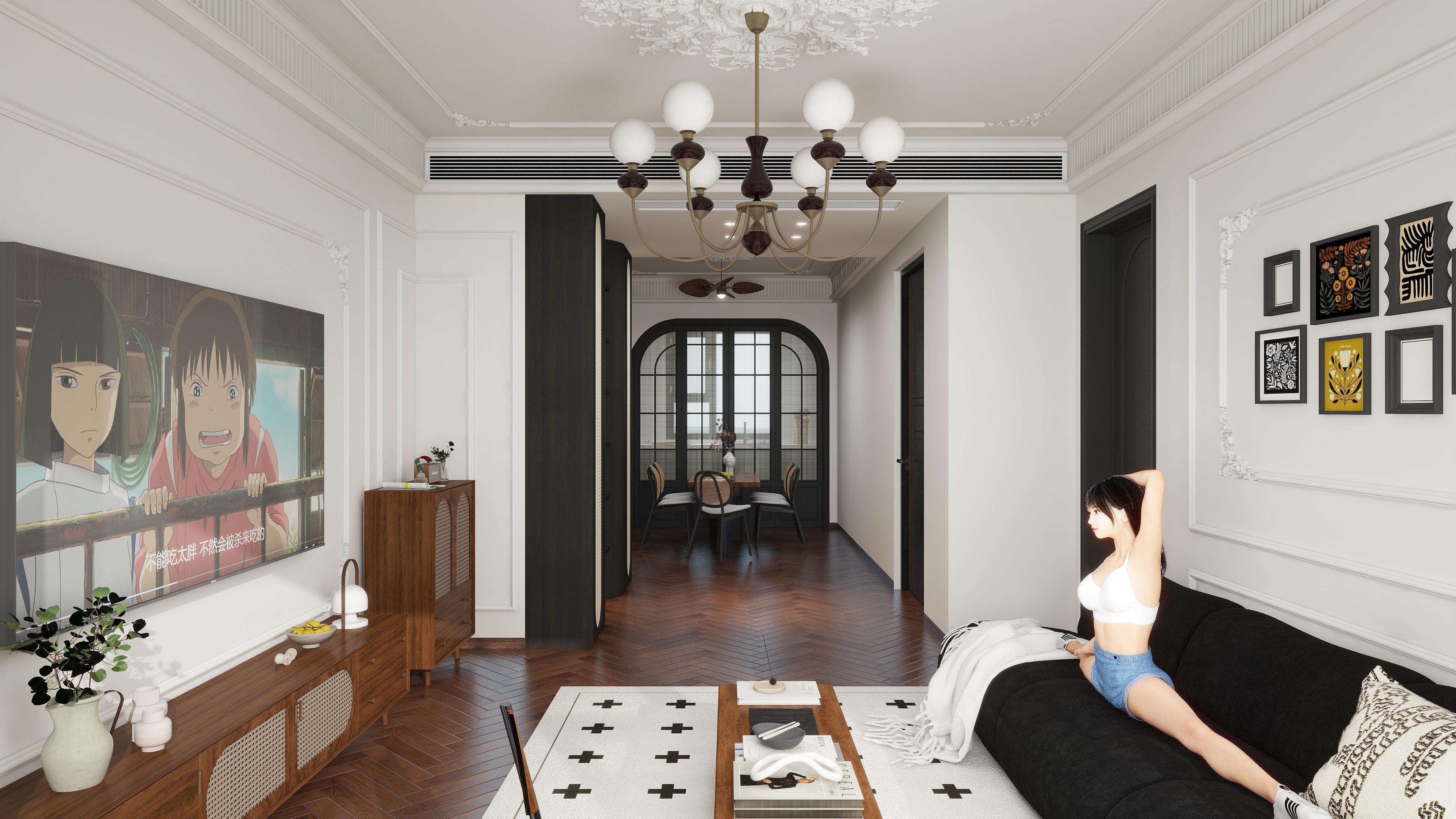 筑-设计-盛世龙门样板间-中古奶油-装修设计方案