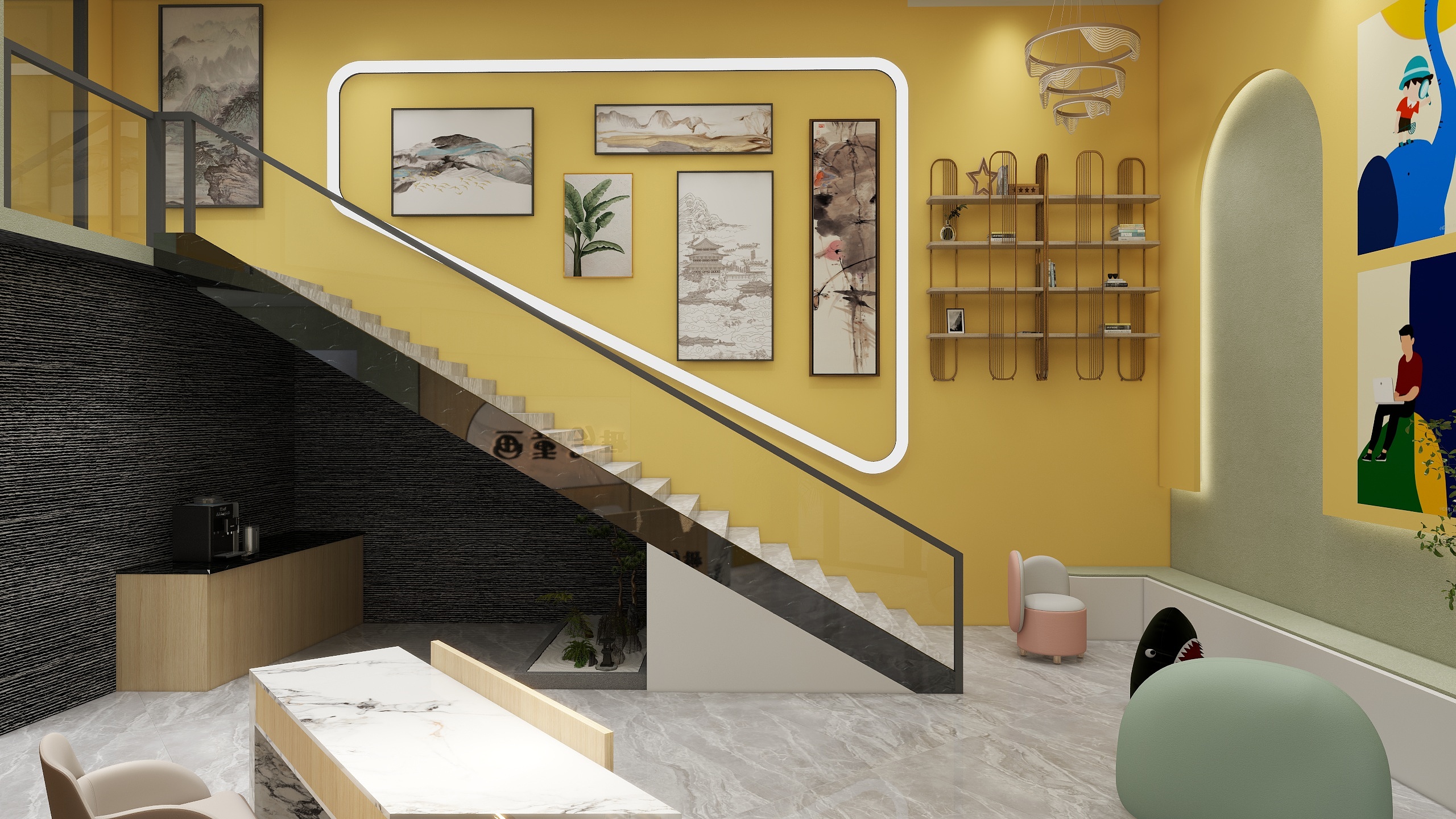 设计师玉京子-美术培训装修效果图