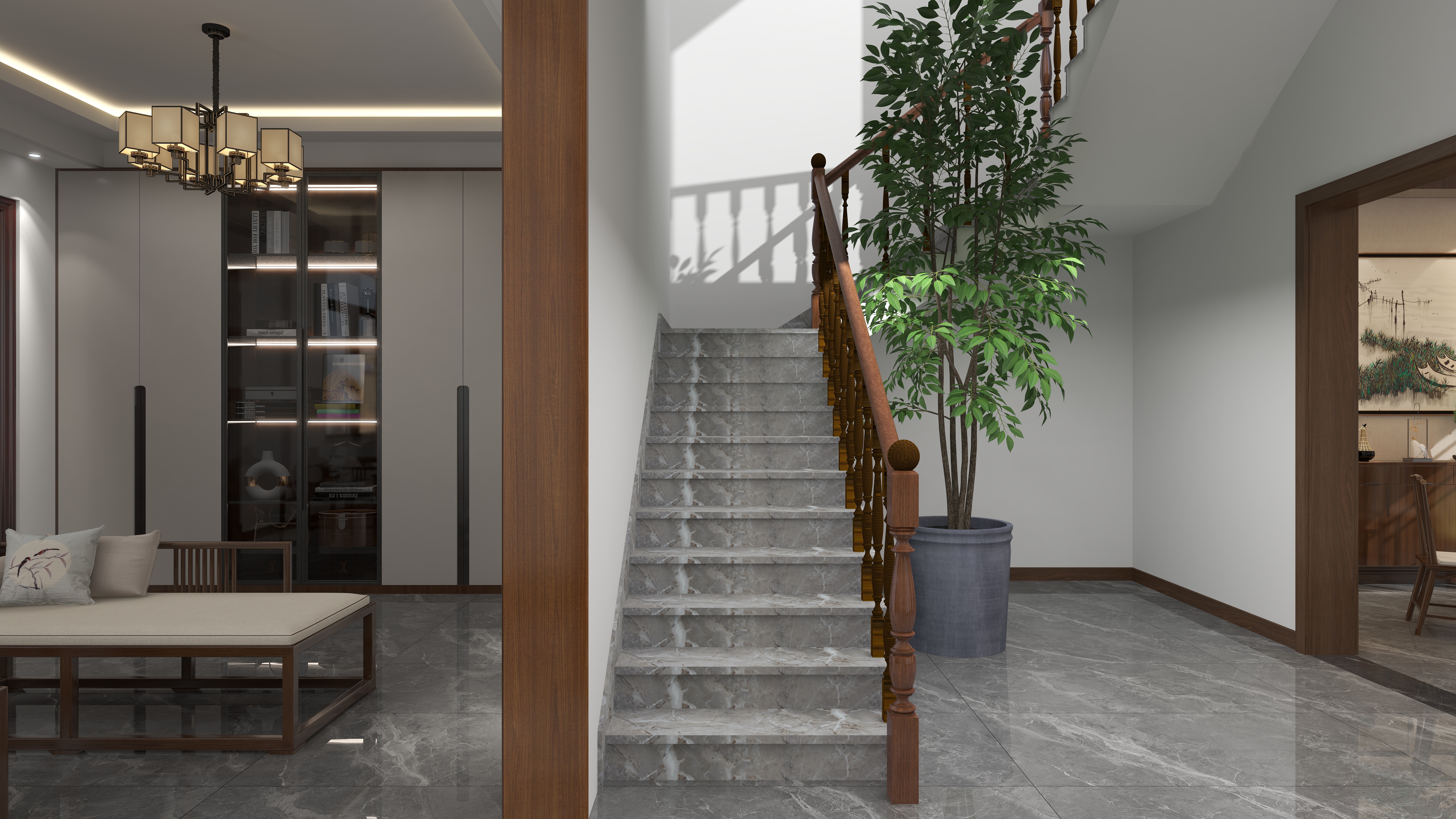 筱草AUAk-吴宅新中式355㎡4室-装修设计方案